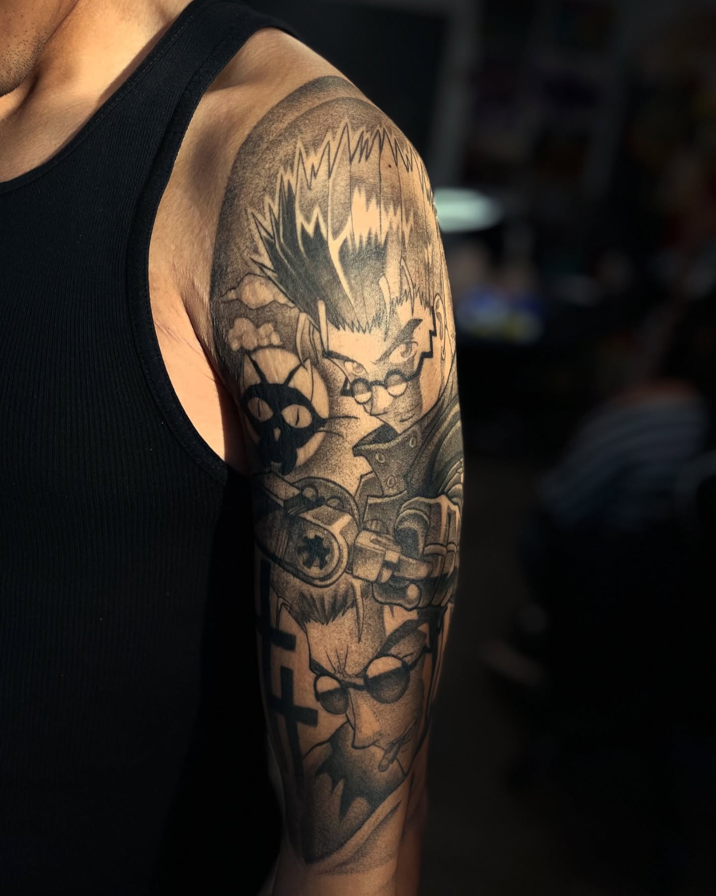 Tattoo by @jinx_inkz β dotwork, anime