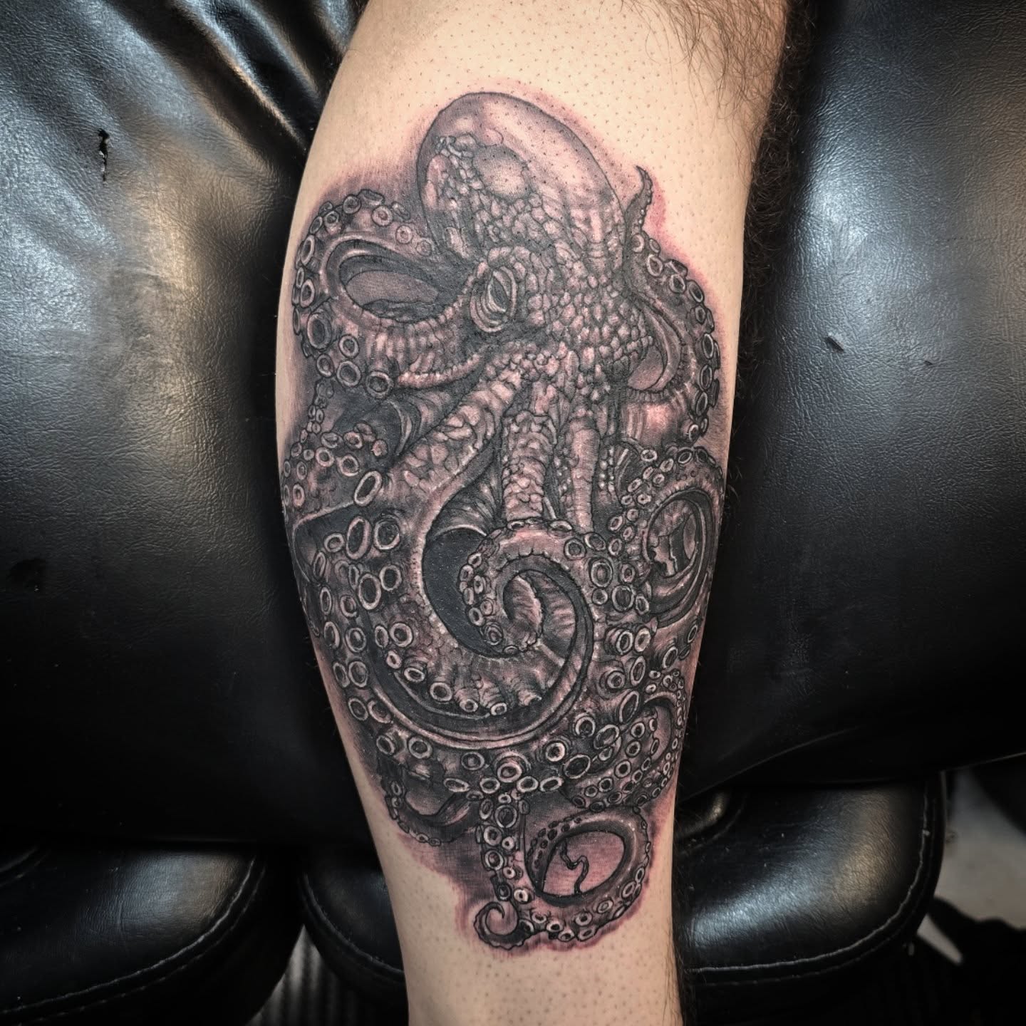 Tattoo by @noochtattoos — realism, black_and_grey