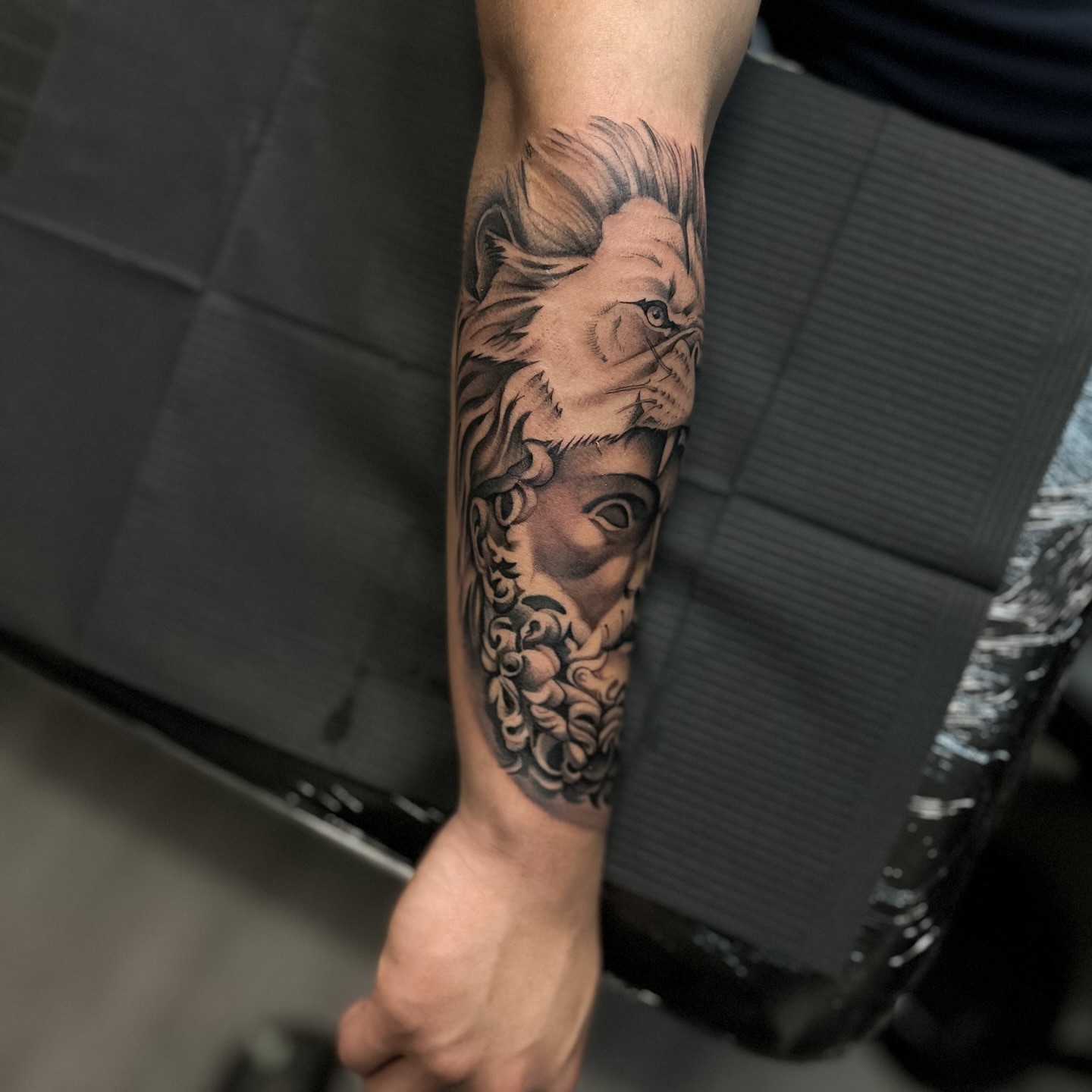 Tattoo by @tattoosbysinderella — black_and_grey, realism