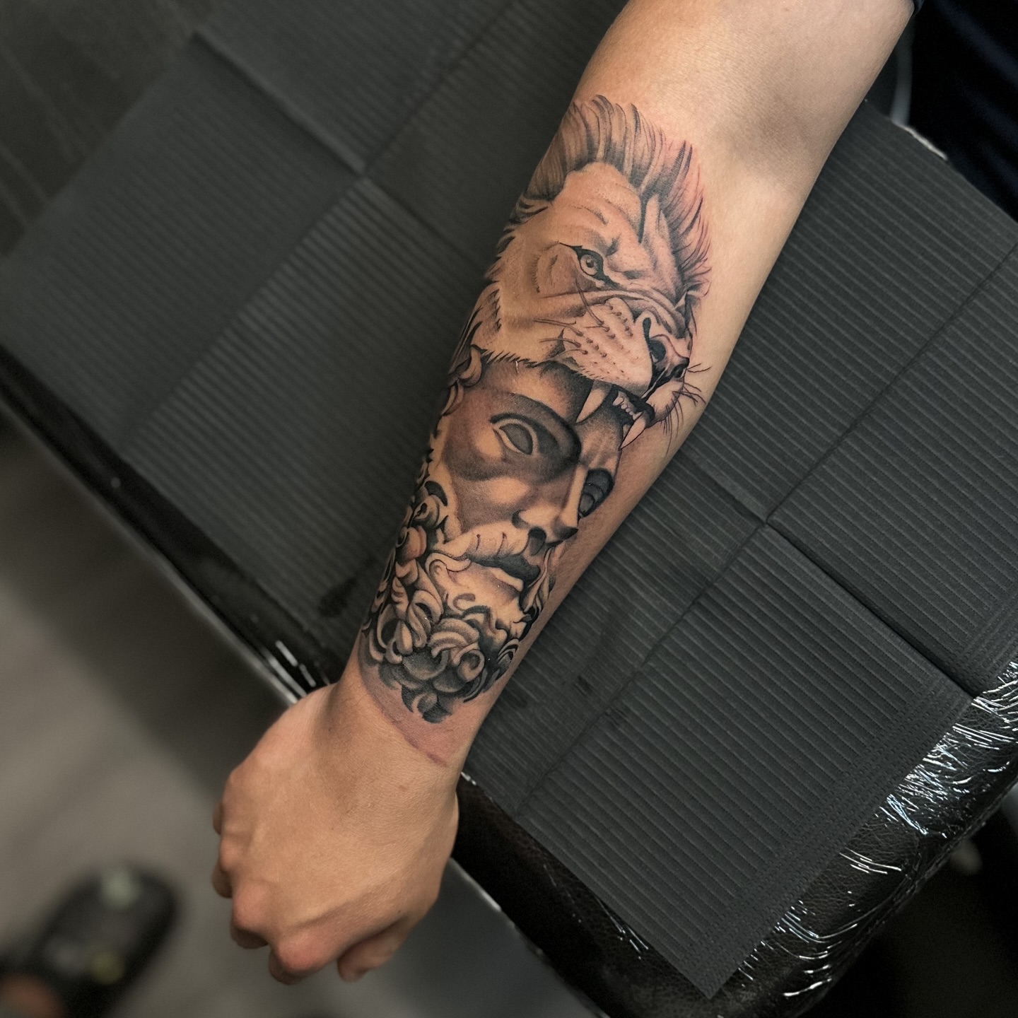 Tattoo by @tattoosbysinderella — black_and_grey, realism
