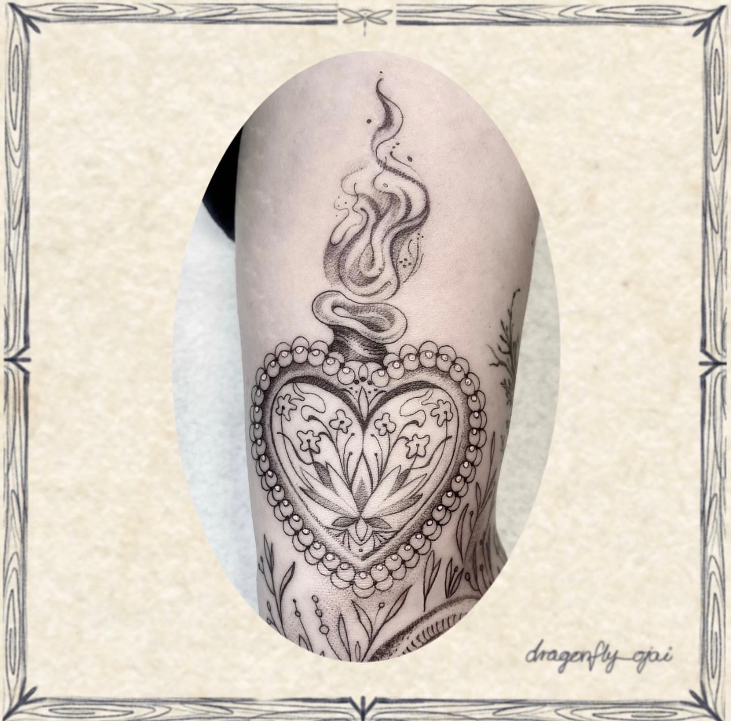 Tattoo by @dragonfly_ajja — black_and_grey, ornamental