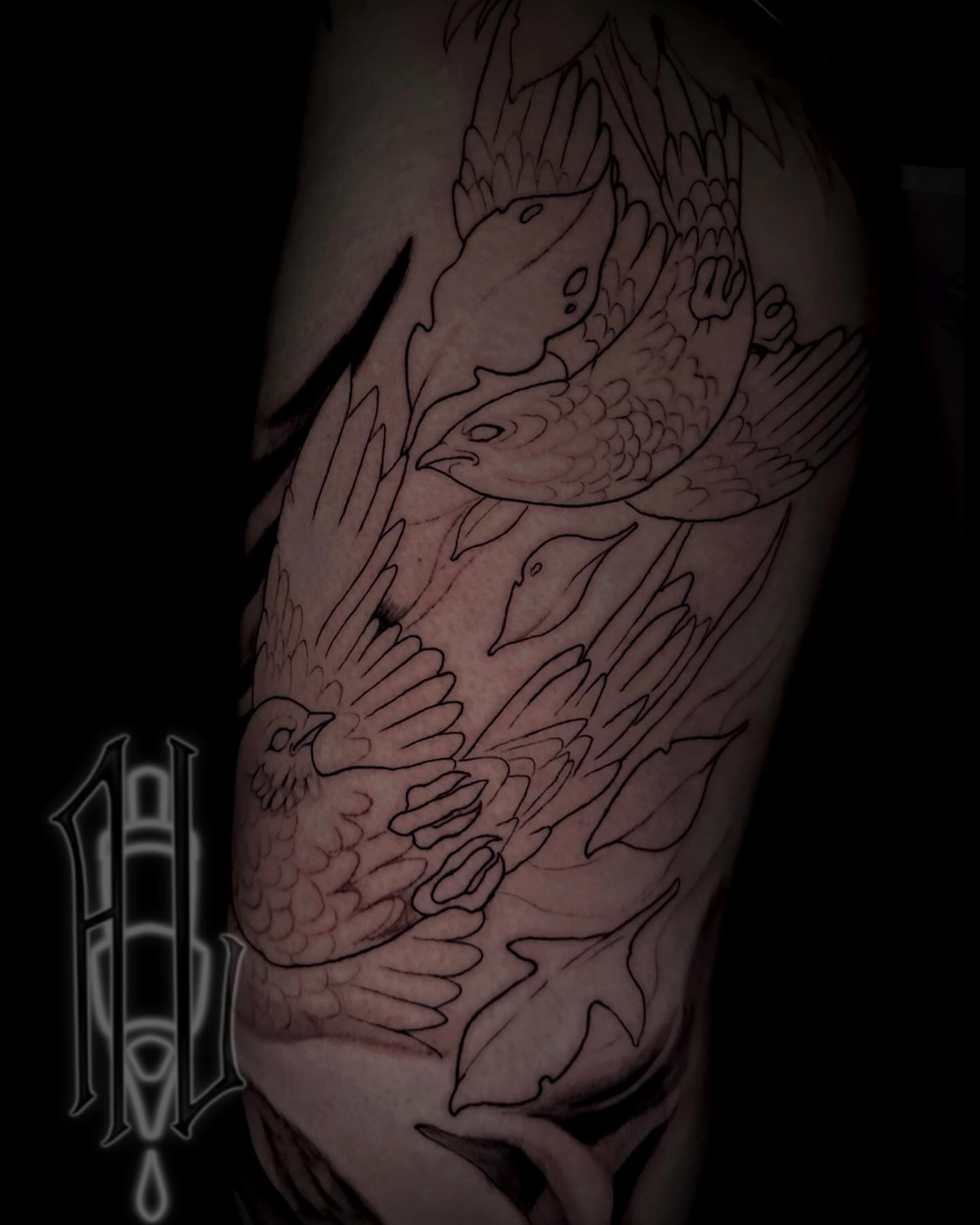 Koi fish black and grey tattoo on the forearm by Andrew Luce