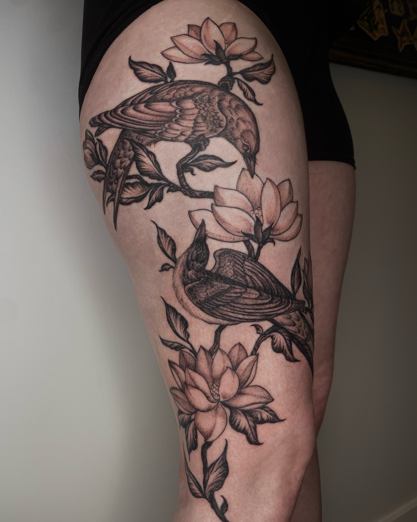 Tattoo by @meluusiine — black_and_grey, realism