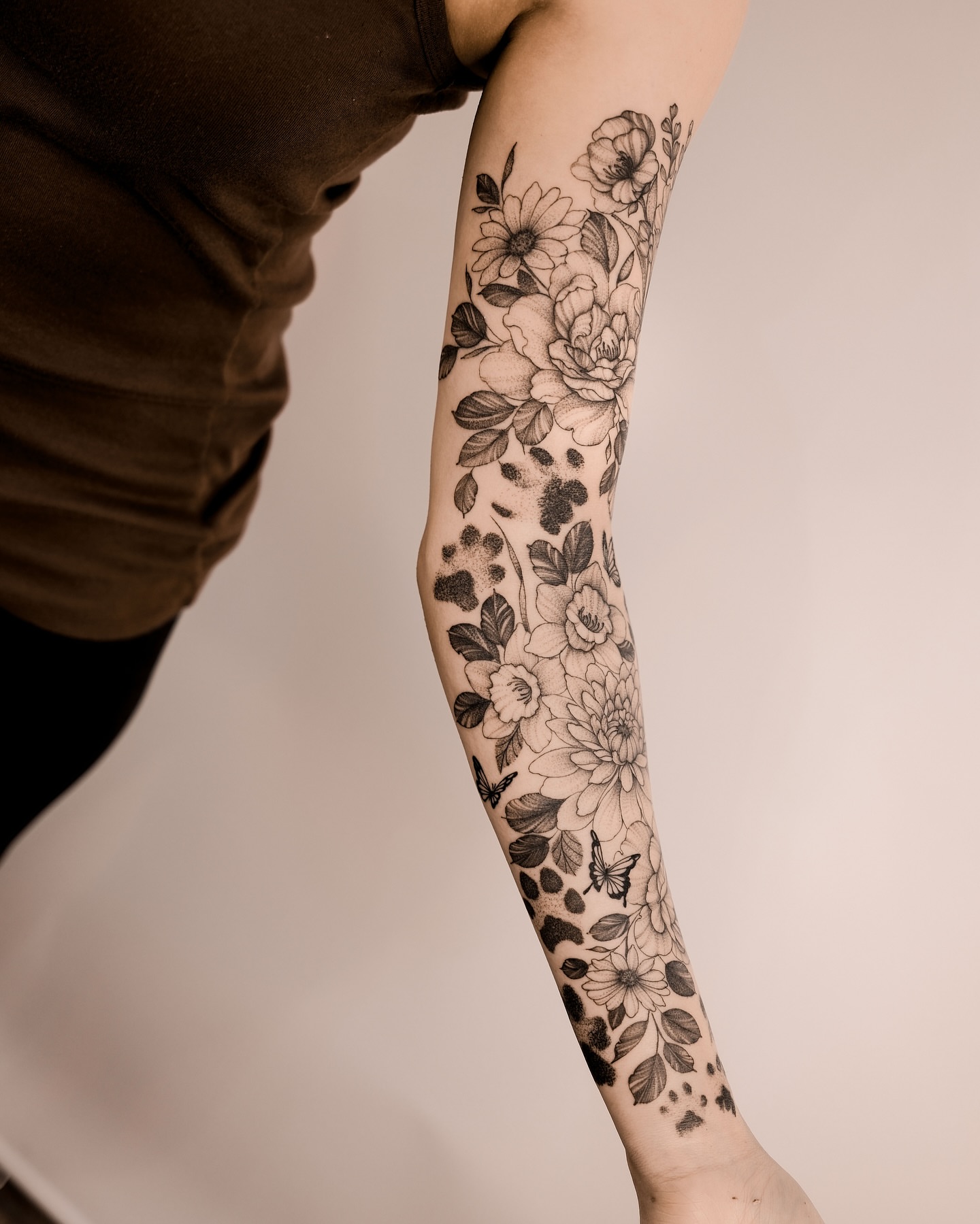 Tattoo by @sky.tattooist17 β black_and_grey, dotwork