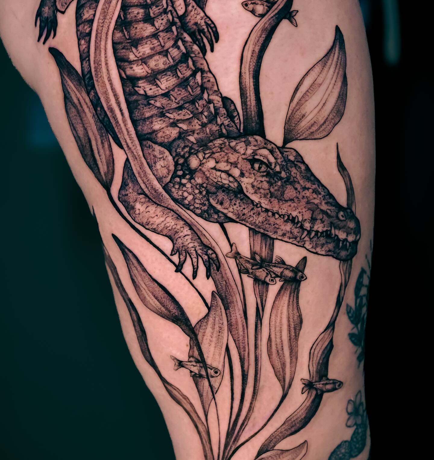 Tattoo by @fortytwojudges — black_and_grey, realism