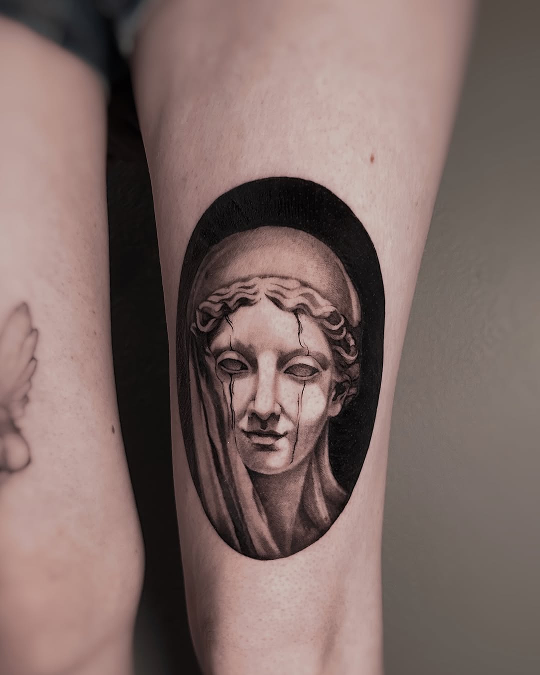 Tattoo by @hawkstattoo_ — realism, black_and_grey