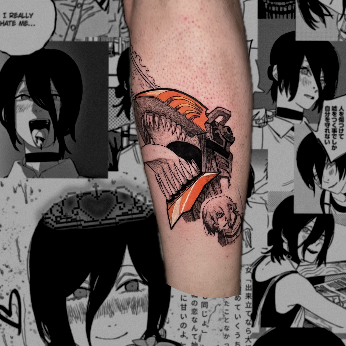 Anime character anime tattoo on the forearm by D