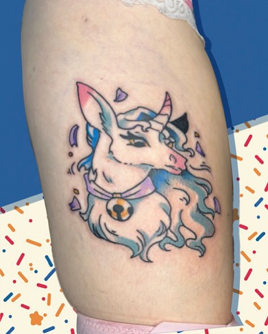 Tattoo by @dungeonfern โ new_school, dotwork