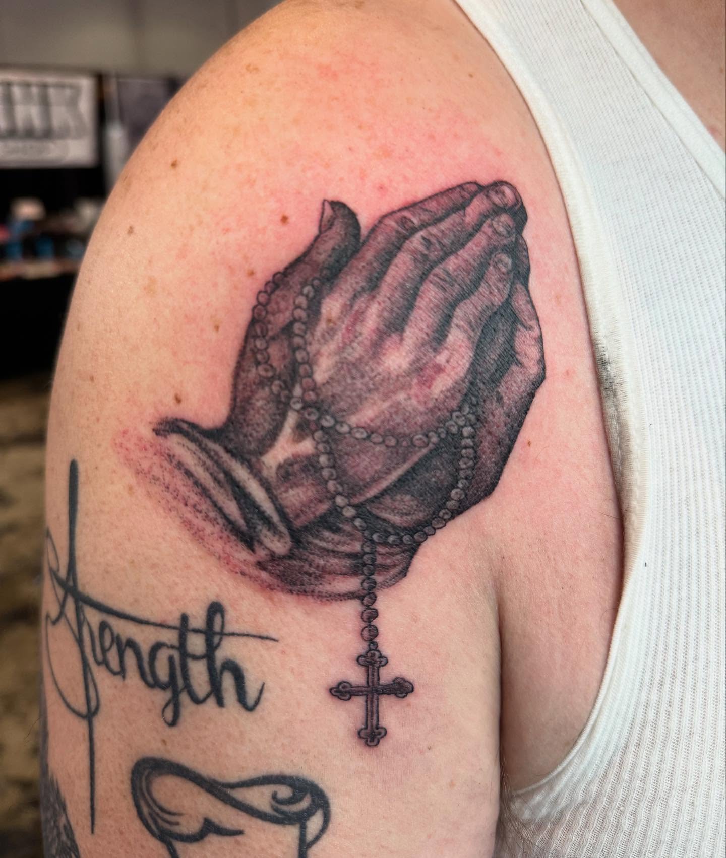 Tattoo by @trey_mann_tattooer — black_and_grey