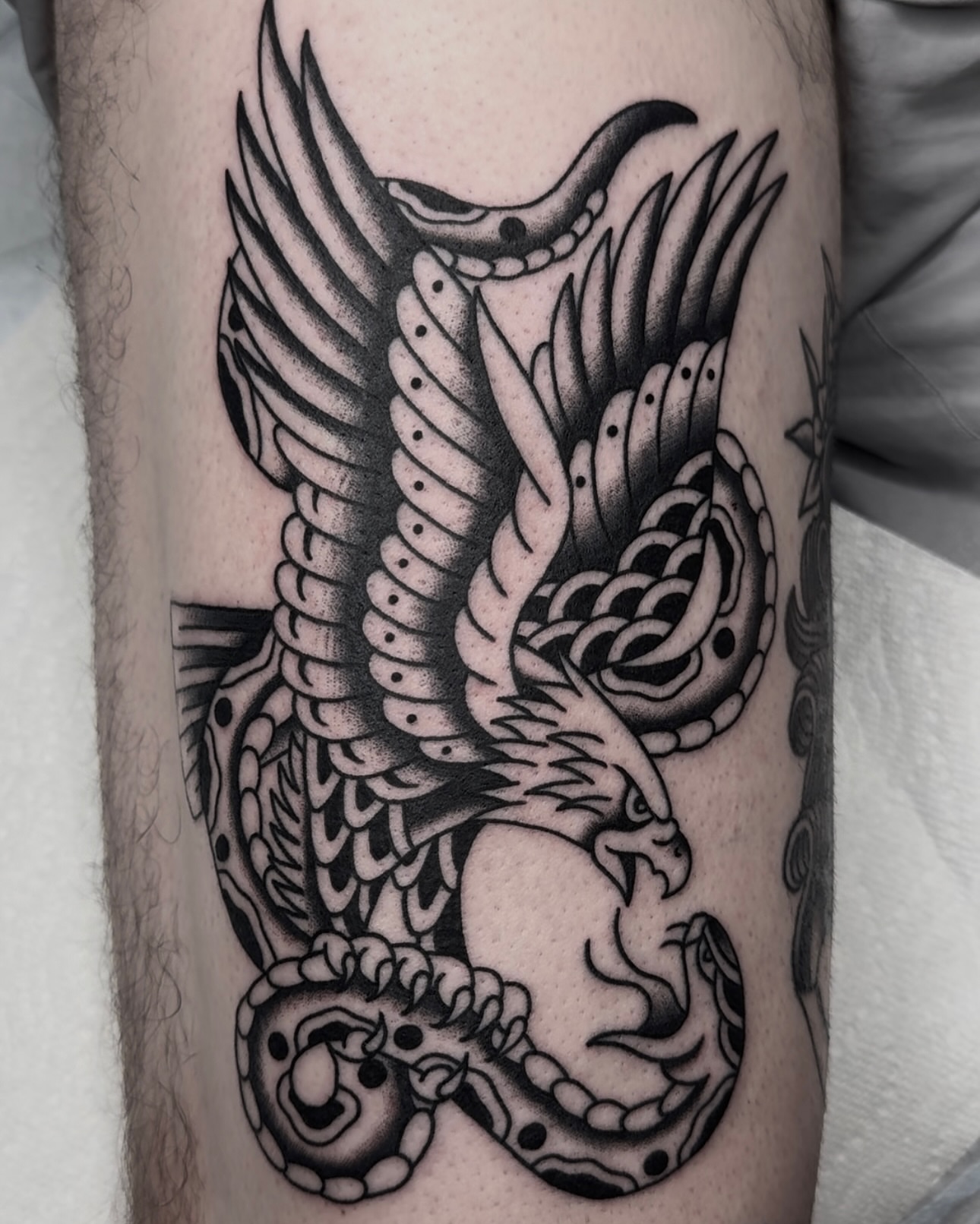Tattoo by @lafacetattoos — black_and_grey