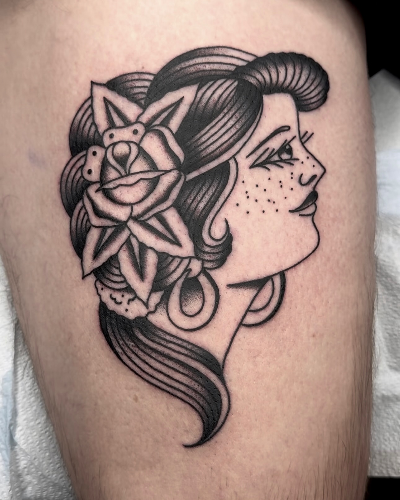 Tattoo by @lafacetattoos — black_and_grey