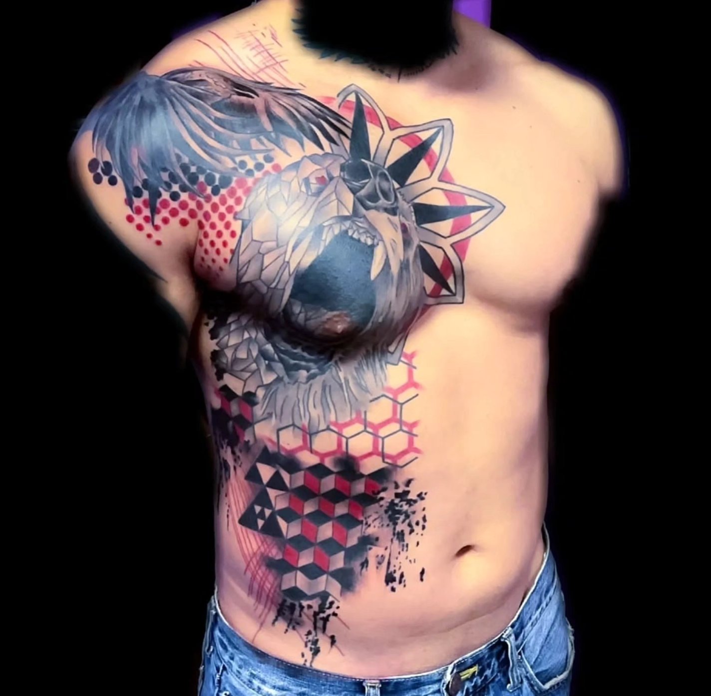 Tattoo by @kierastonetattoos — dotwork, geometric