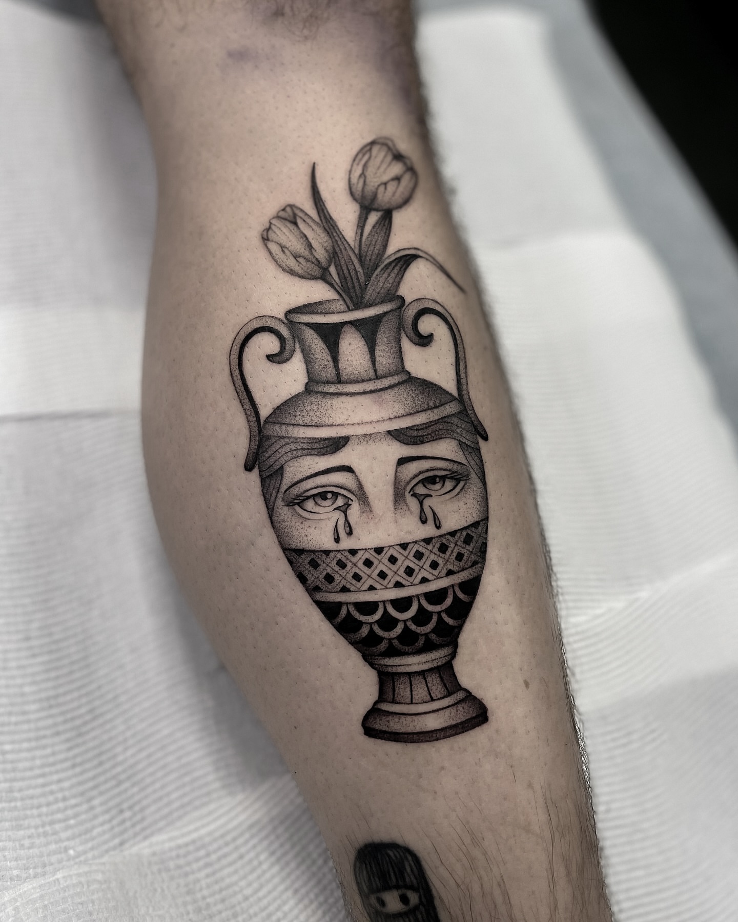 Tattoo by @bradtattoos_ — dotwork, black_and_grey