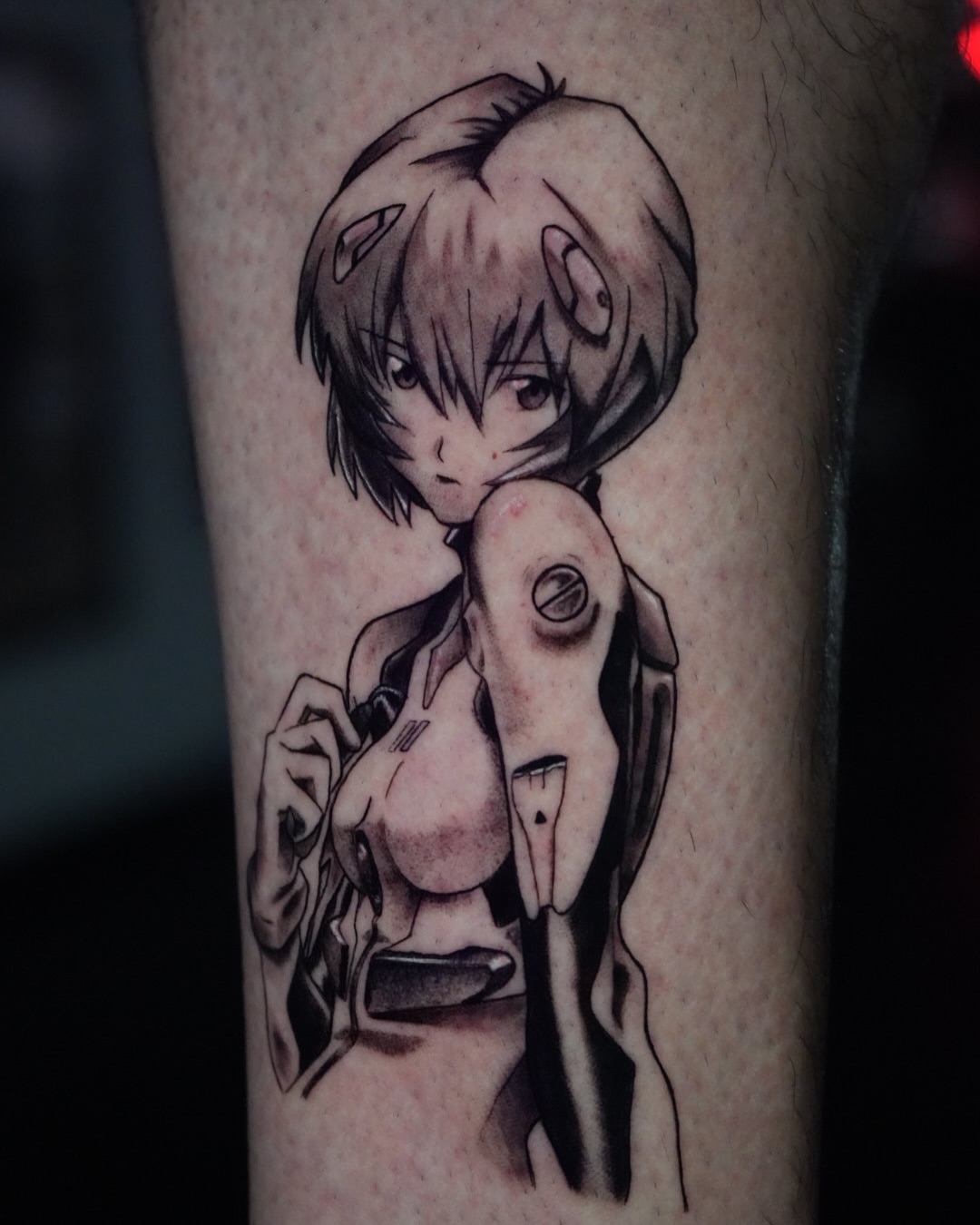 Tattoo by @lucasarts_tattoo — anime, black_and_grey