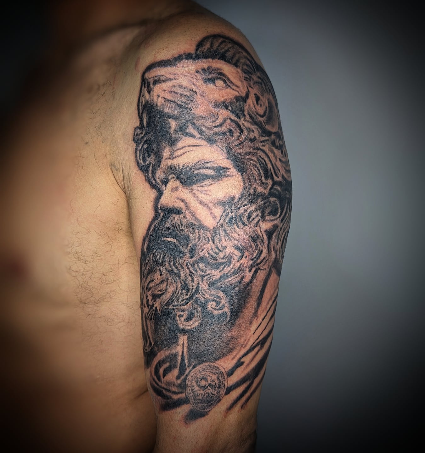 Tattoo by @baris.tattoos — black_and_grey, realism