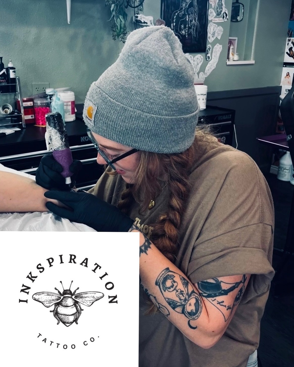 Portrait American traditional tattoo on the forearm by @inkspirationtattoo_co
