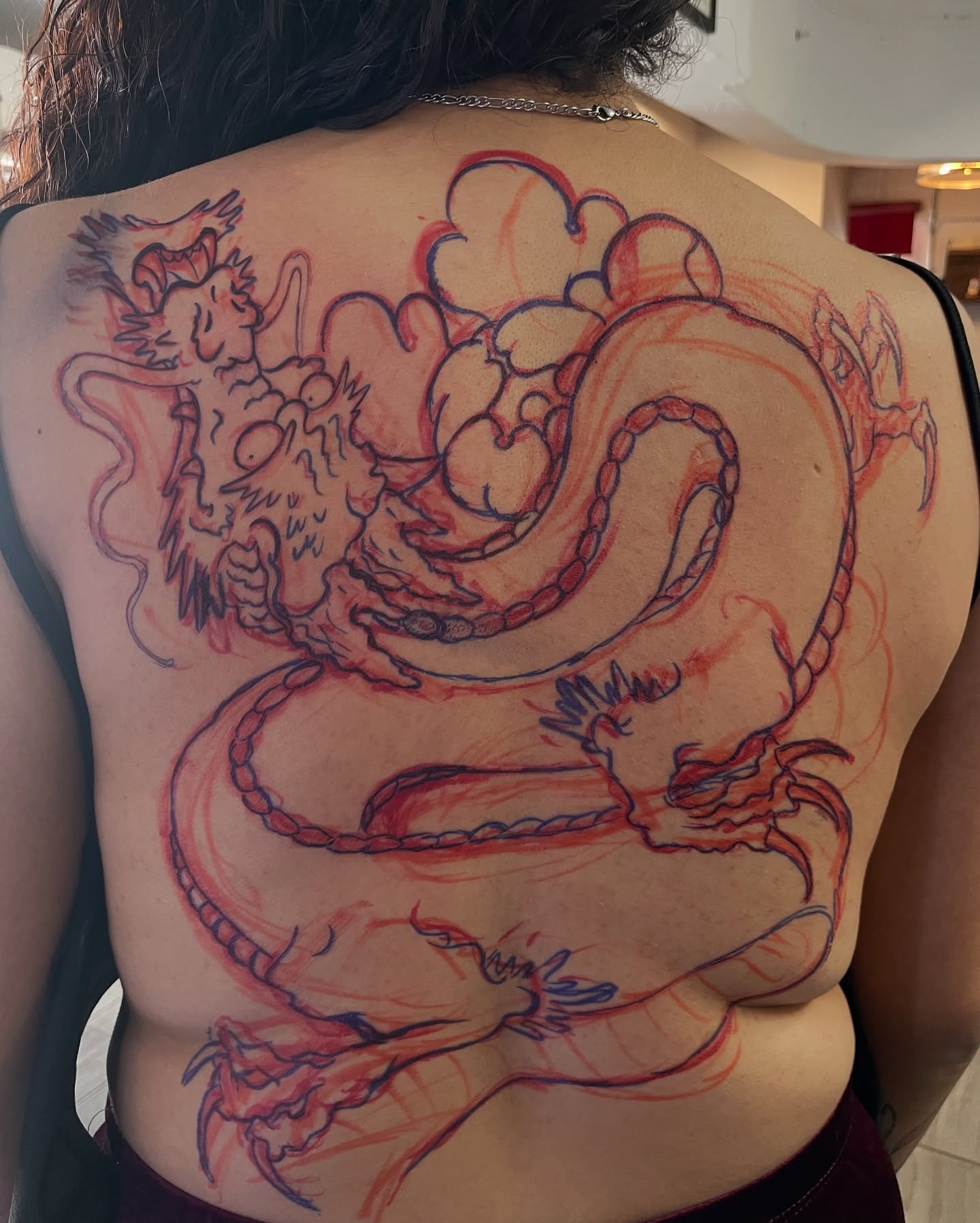 Dragon japanese irezumi tattoo on the back by Meza Cruz