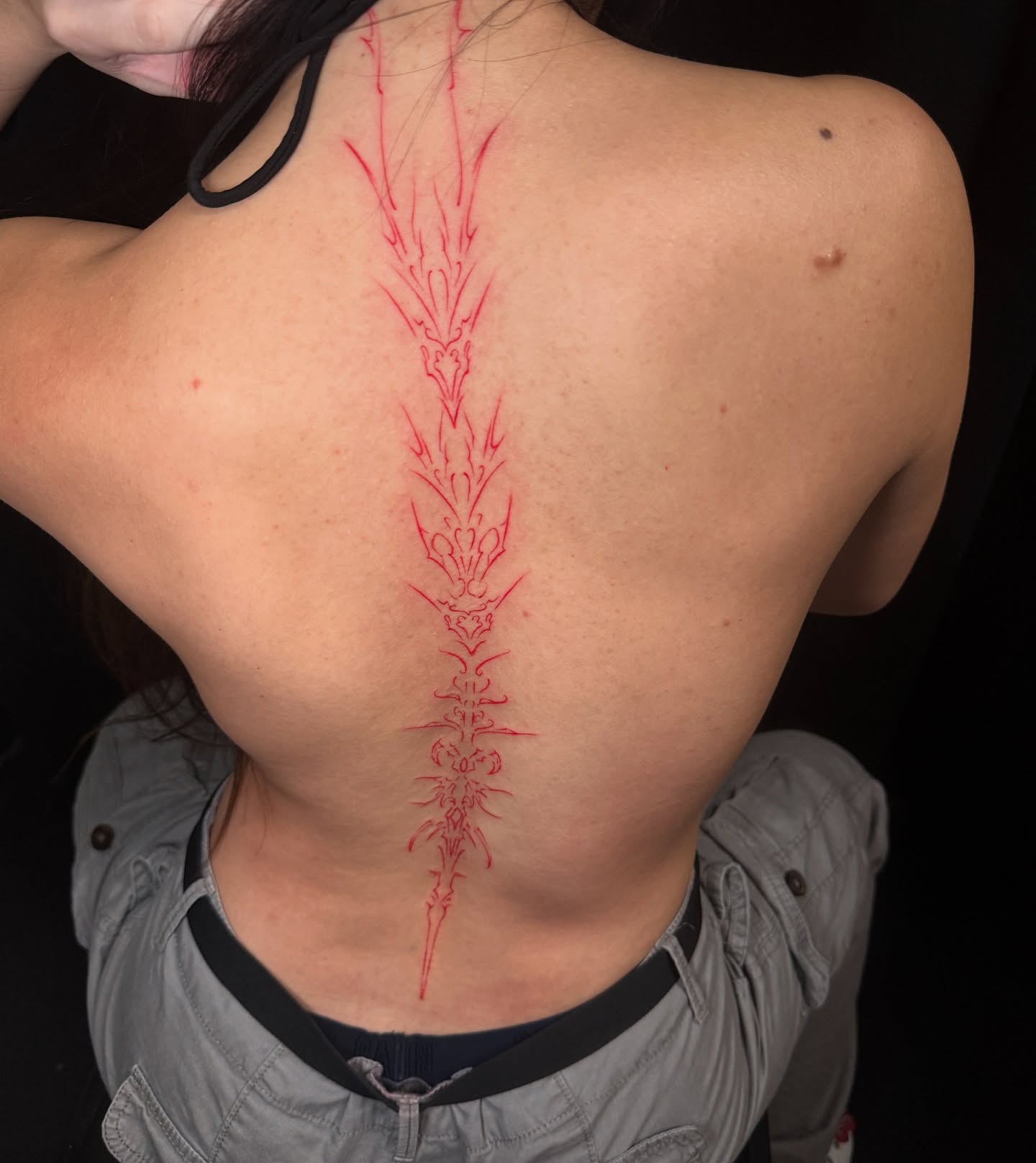 Spine tattoo geometric tattoo on the back by G̵̨̗̗̈̅̓́͡ĕ̸̡̜̫̾̌̎̈͠ë̷̢̳̤̰̗͈̃͌͒̚͞
