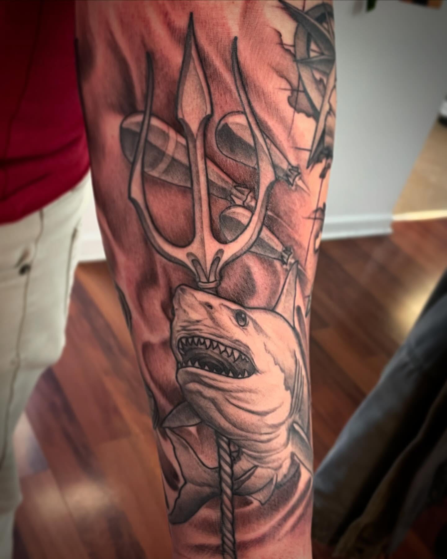 Tattoo by @wizardspits — realism, black_and_grey