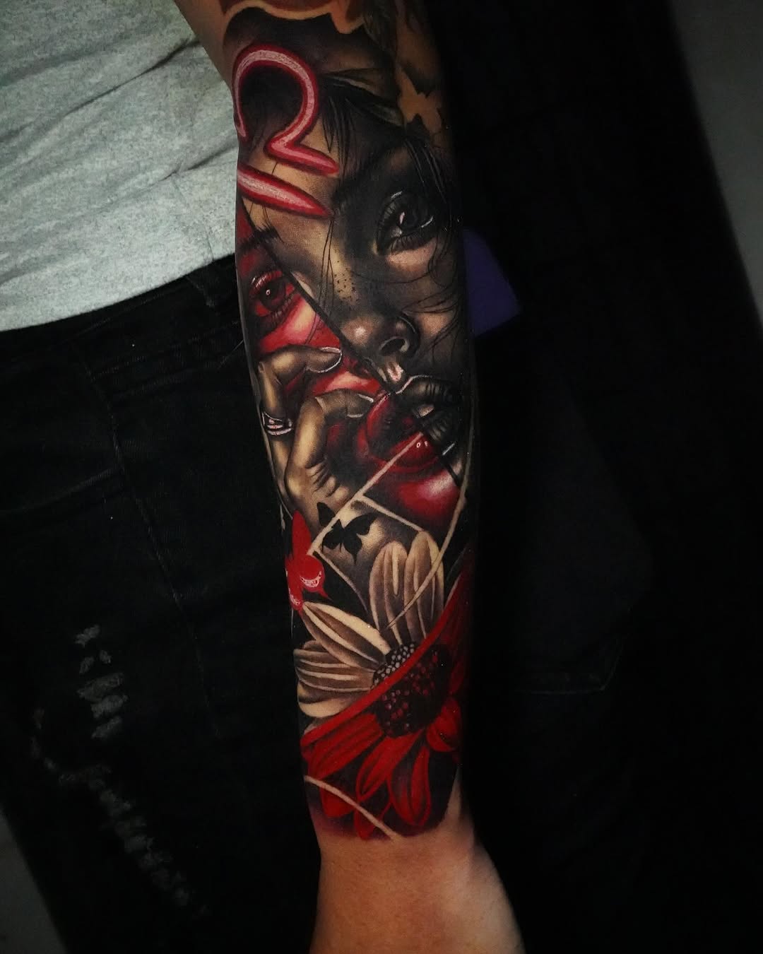 Realism tattoo on the forearm by Miles Johnson