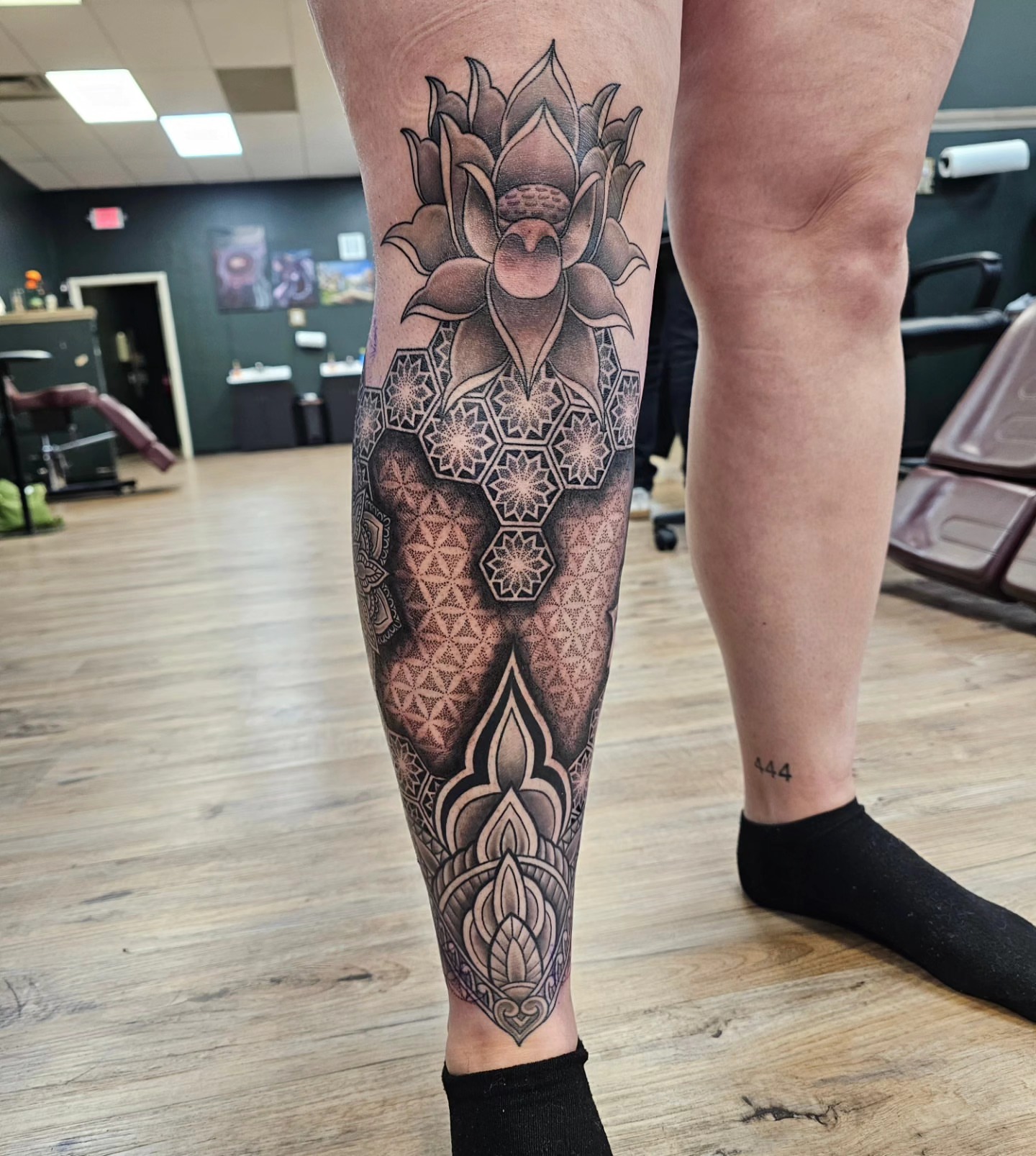 Tattoo by @indeedilly — black_and_grey, geometric