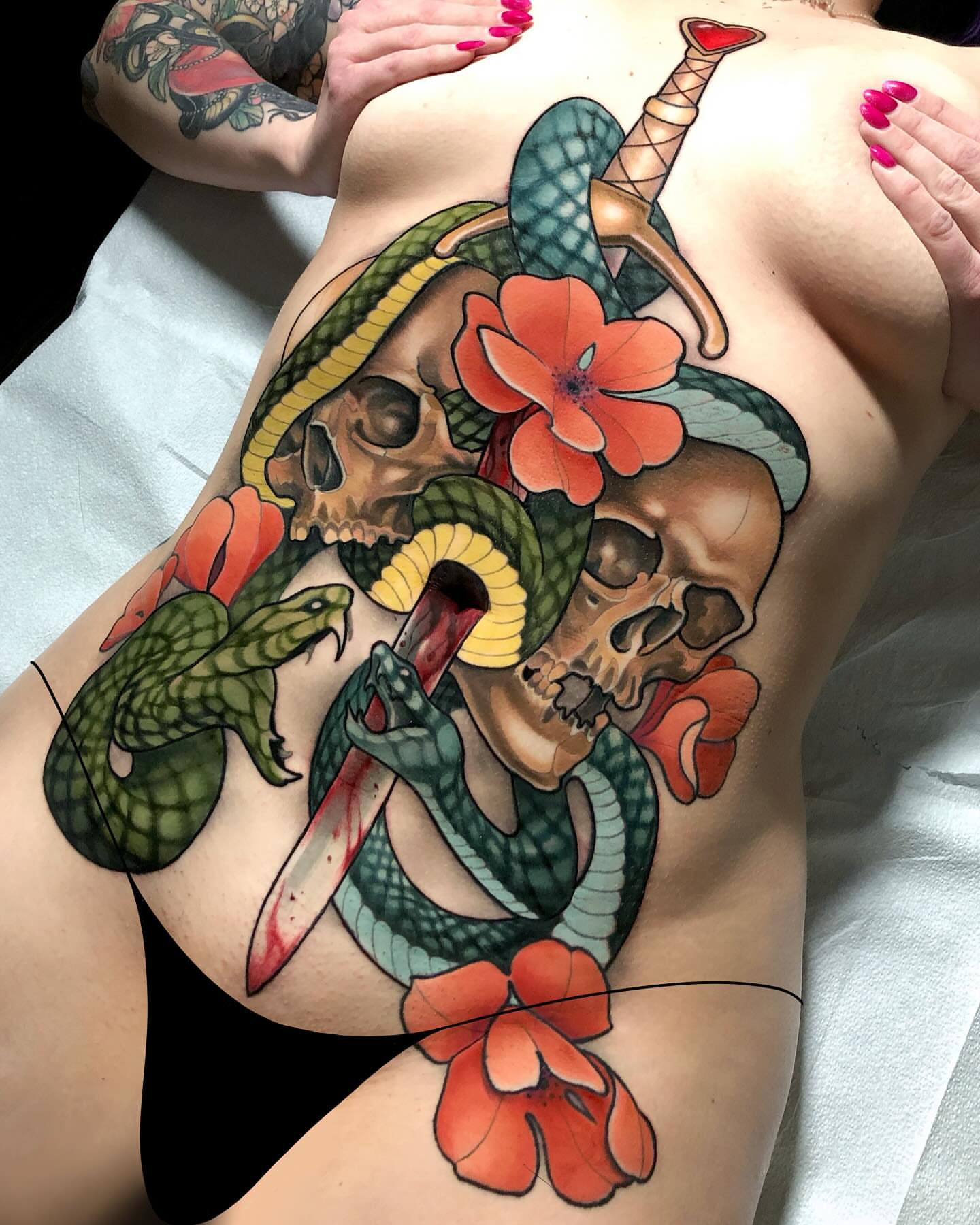 Tattoo by @miloalfring — american_traditional, dotwork