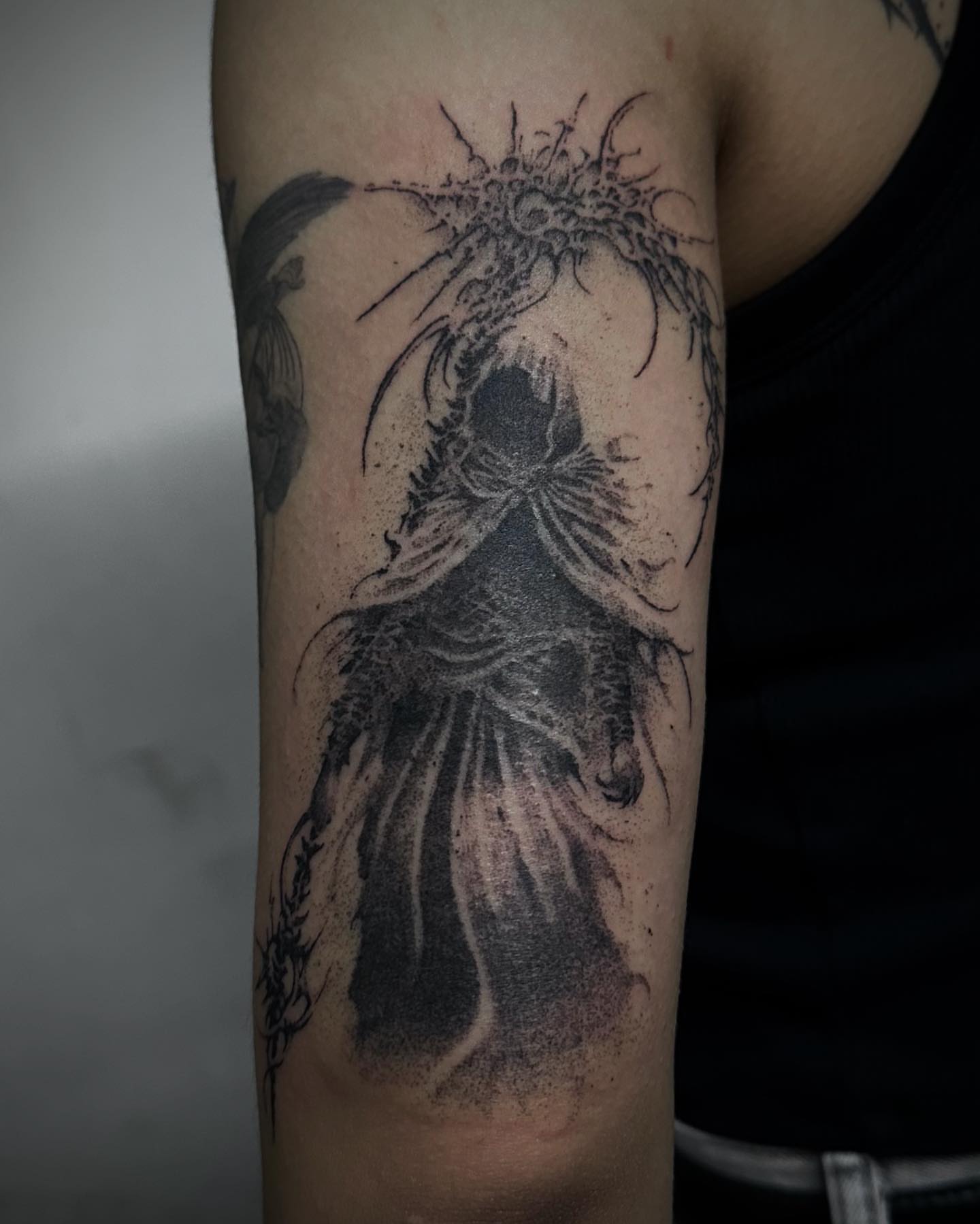 Tattoo by @blacklagoon___ — dotwork, black_and_grey