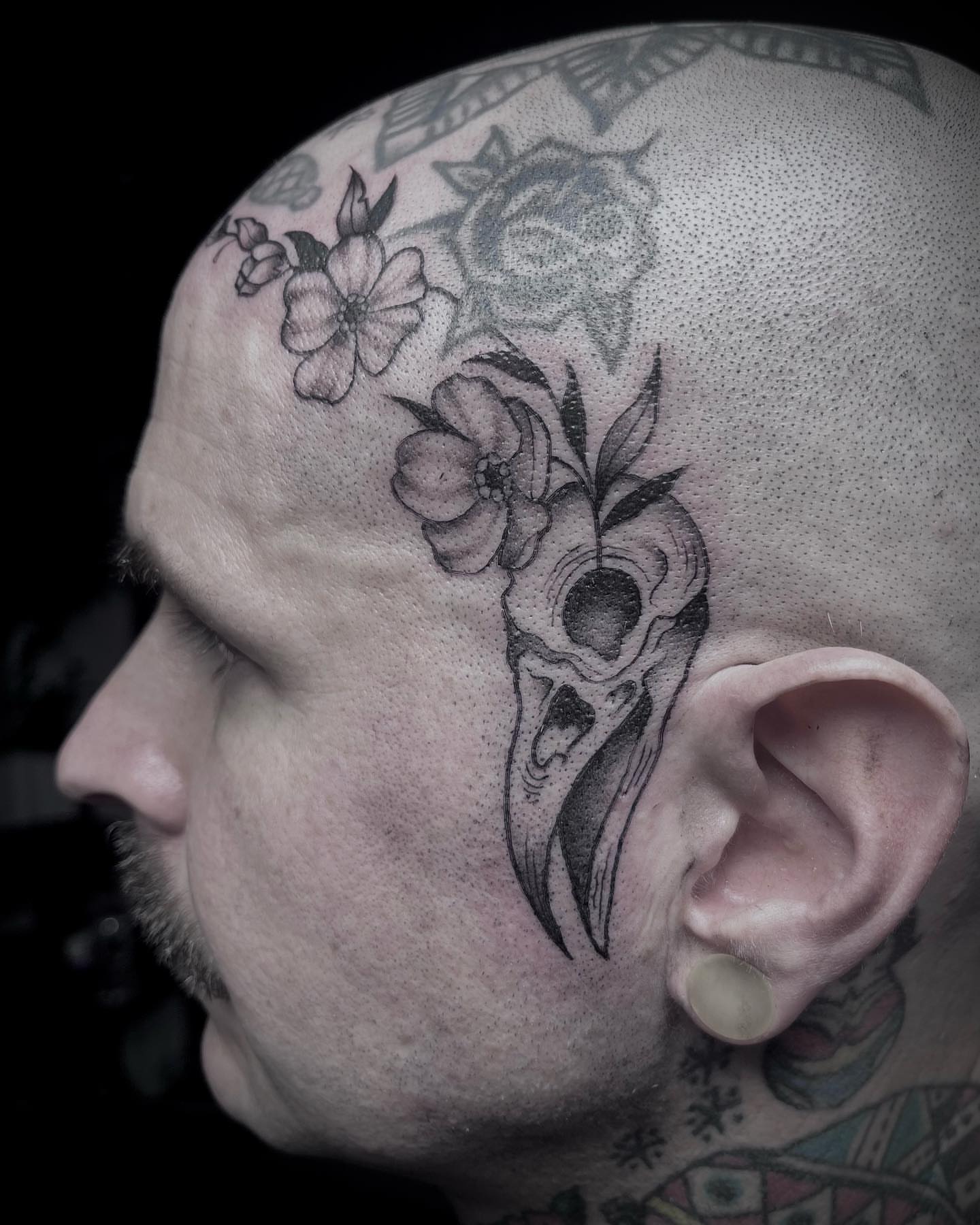 Tattoo by @rosie_coyote — dotwork, black_and_grey
