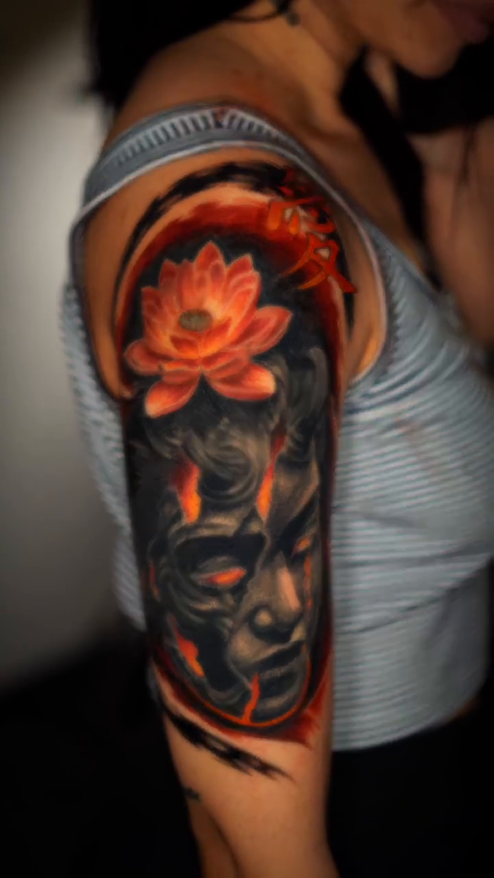 Tattoo by @angelo_tattooink — dark_realism, japanese_irezumi