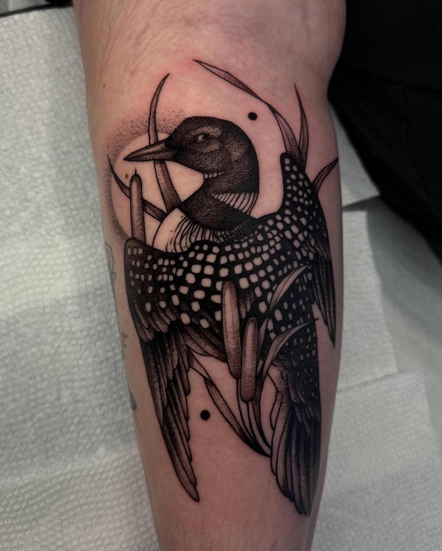 Tattoo by @lauren.tattoos — dotwork, realism