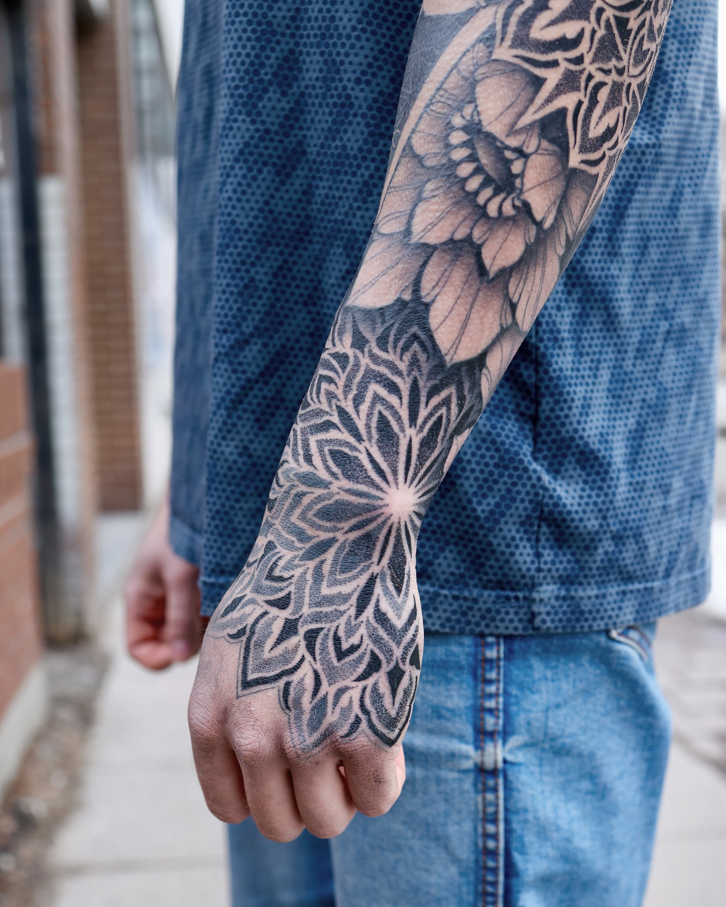 Tattoo by @fleur.tattoos — dotwork, geometric