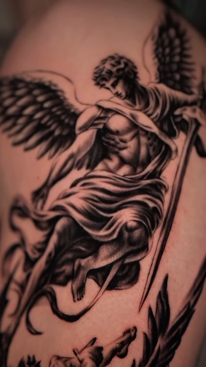 Tattoo by @coleworldtattoo โ realism, black_and_grey