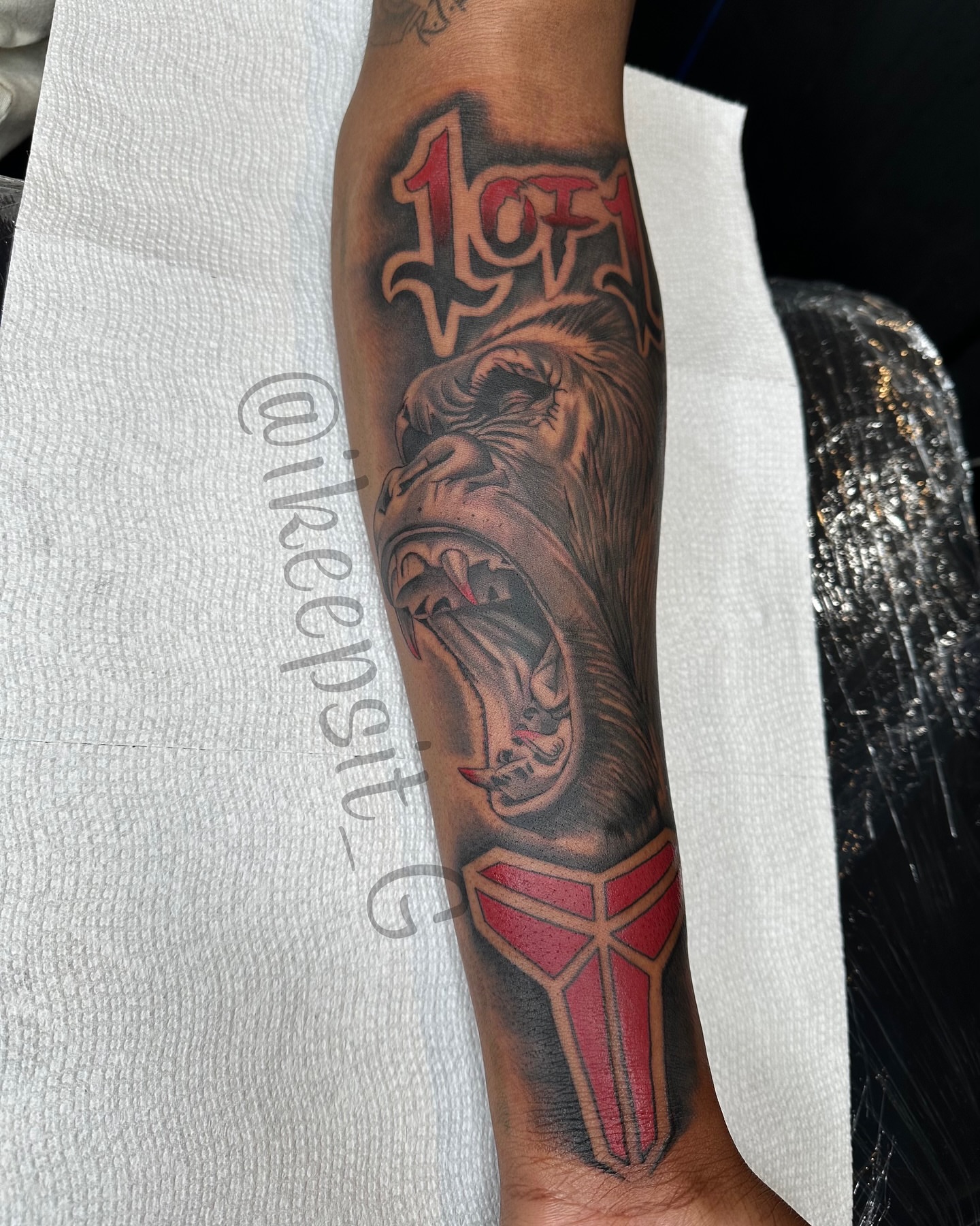 Gorilla head realism tattoo on the forearm by Prolific🏁so Gifted
