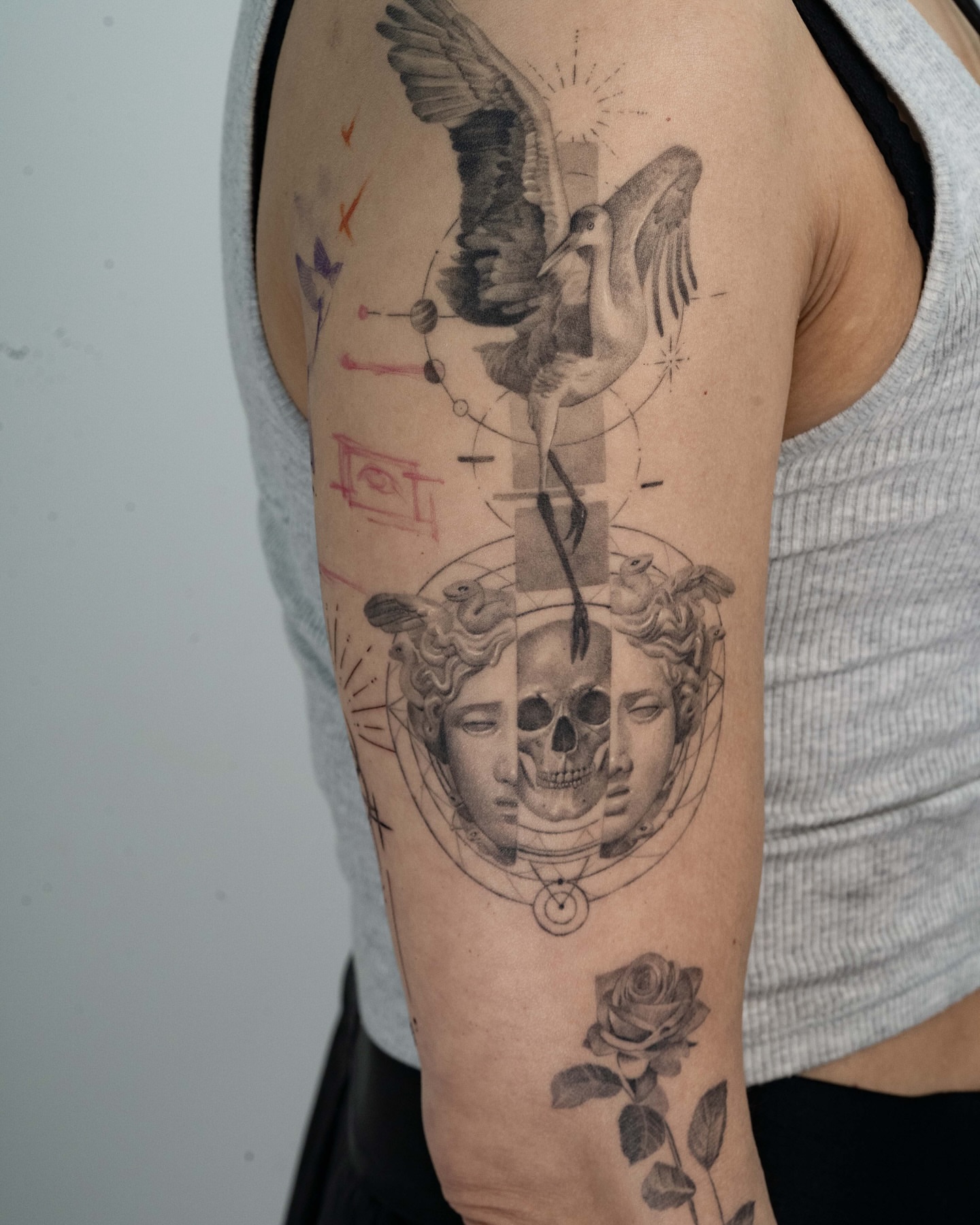 Tattoo by @2hou_tattooist — black_and_grey, geometric