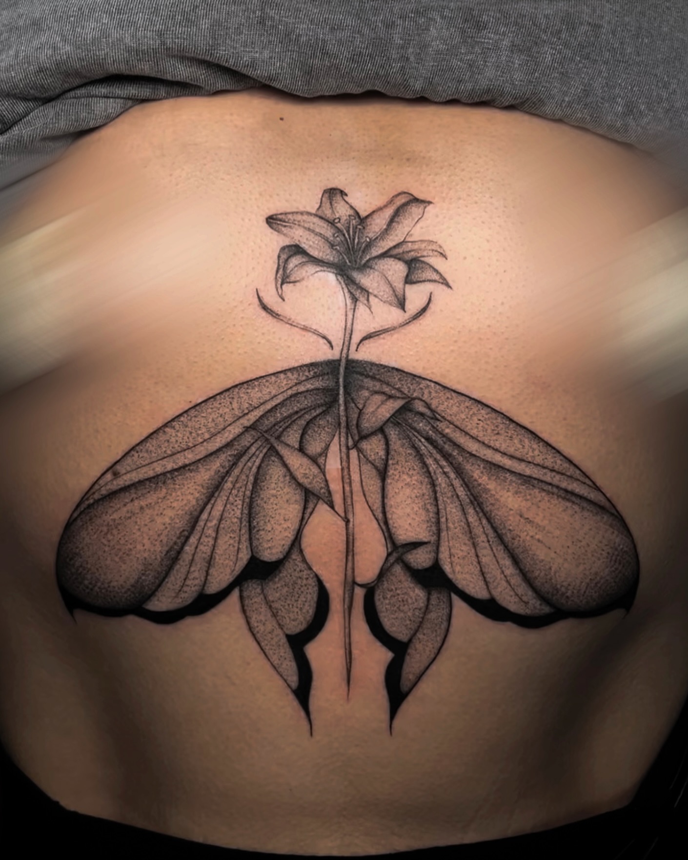 Tattoo by @inkmonic — dotwork, black_and_grey