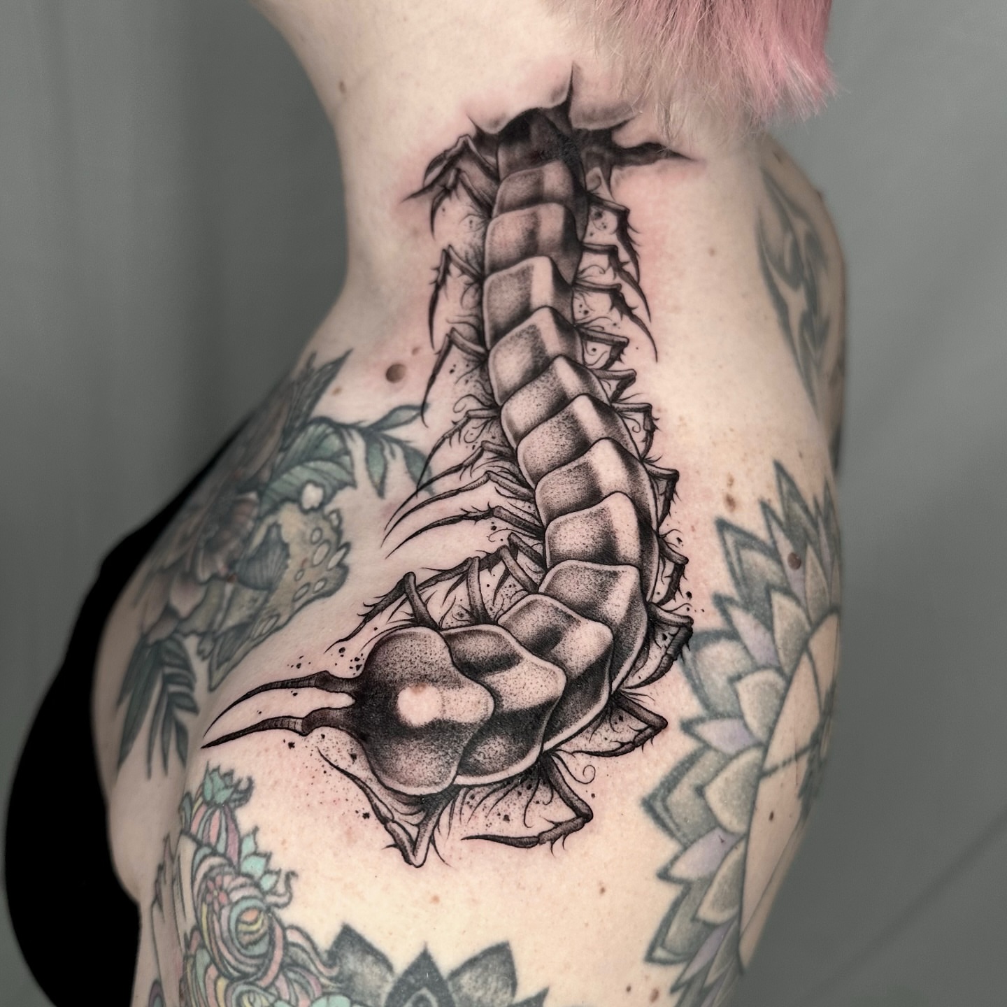 Tattoo by @grimmyweep — black_and_grey