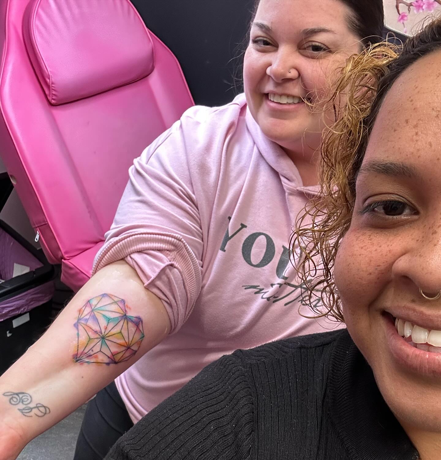 Geometric pattern geometric tattoo on the forearm by Big Mar, Rocky Hill, Connecticut
