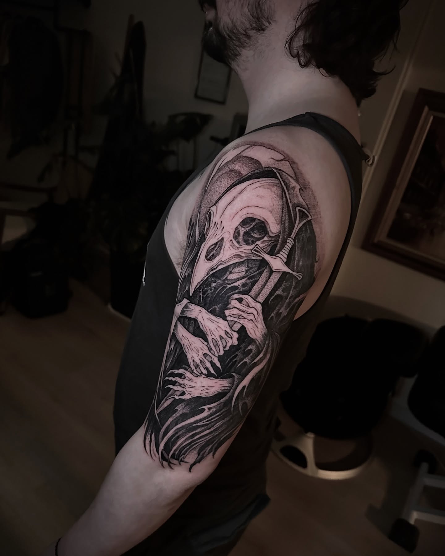 Tattoo by @pablomoreiratattoo — black_and_grey, realism