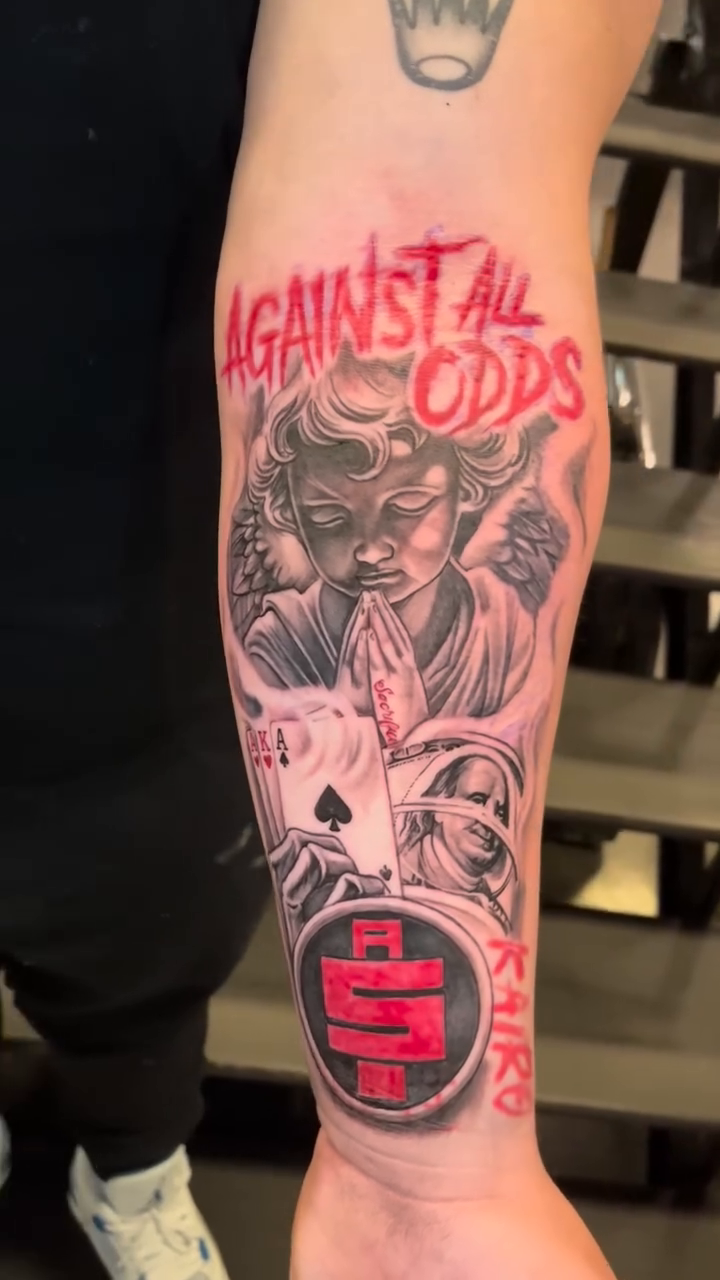 Tattoo by @jessef_tattoo — black_and_grey, lettering_script