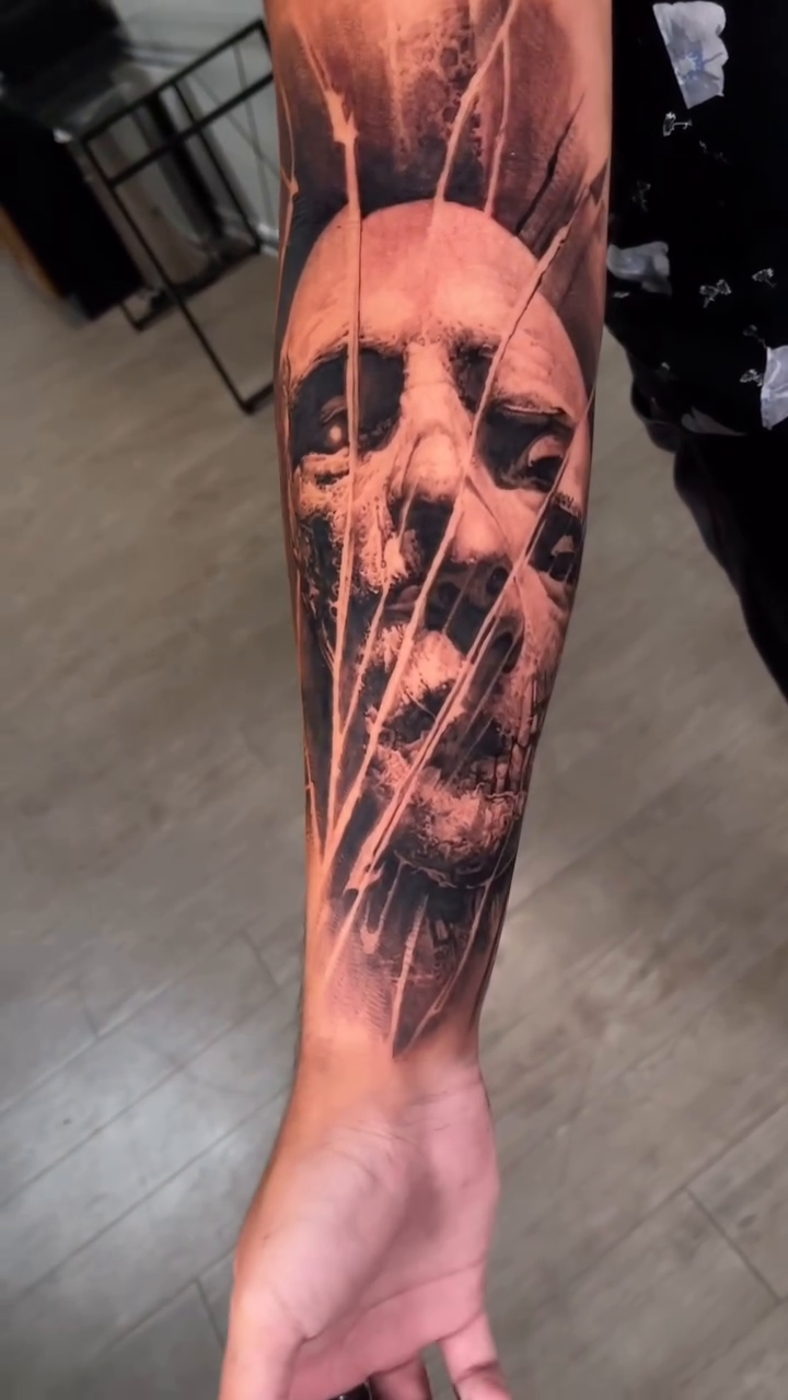 Tattoo by @robbylatos — realism, dark_realism