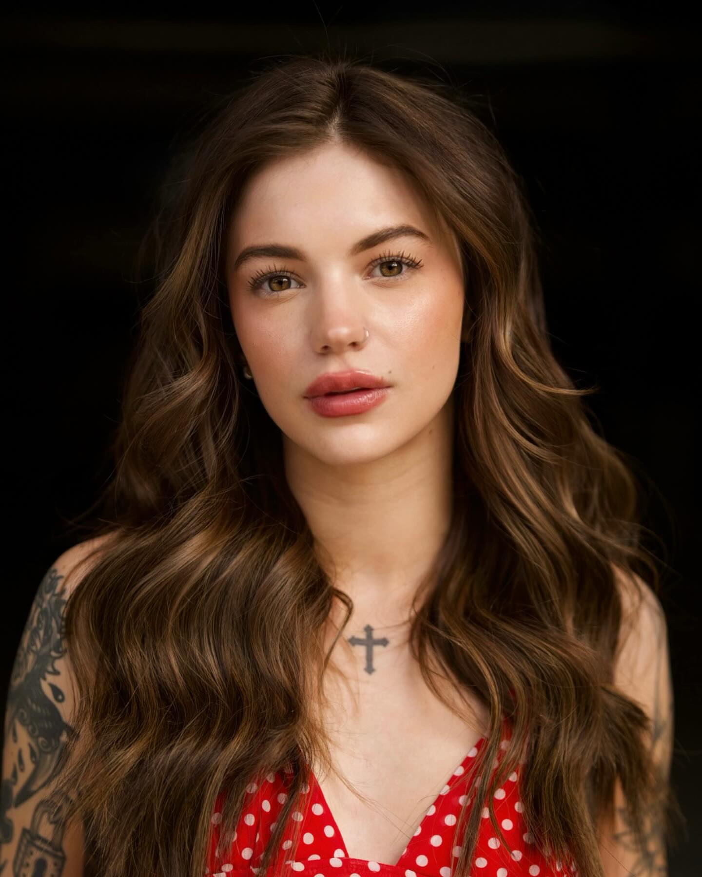 Cross black and grey tattoo on the neck by Syd Sayyah