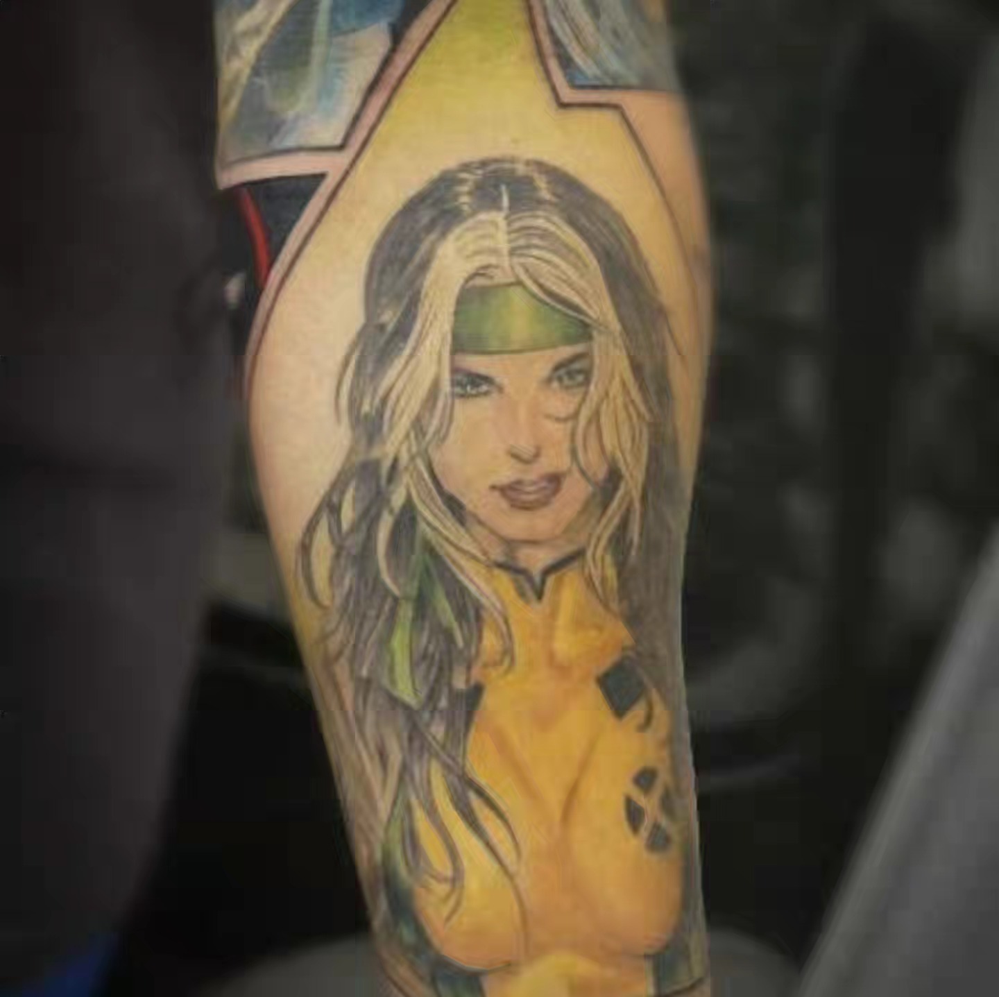 Woman with long hair realism tattoo on the forearm by Pod Viñes