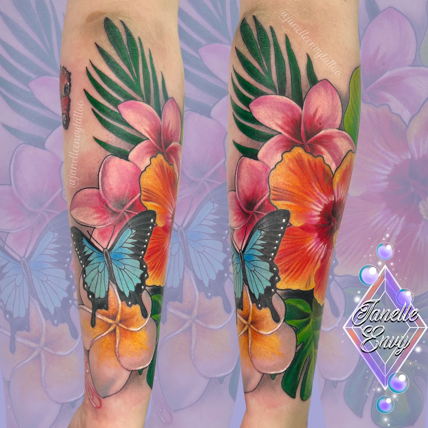 Tattoo by @janelleenvytattoo — realism, watercolor