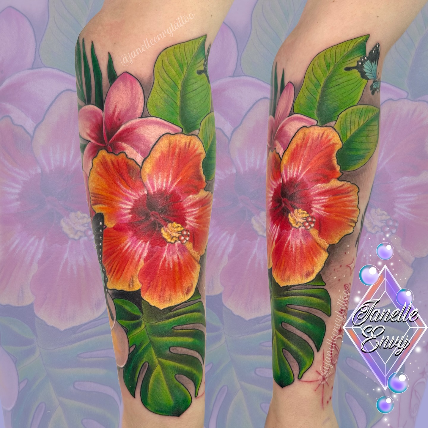 Tattoo by @janelleenvytattoo — realism, watercolor