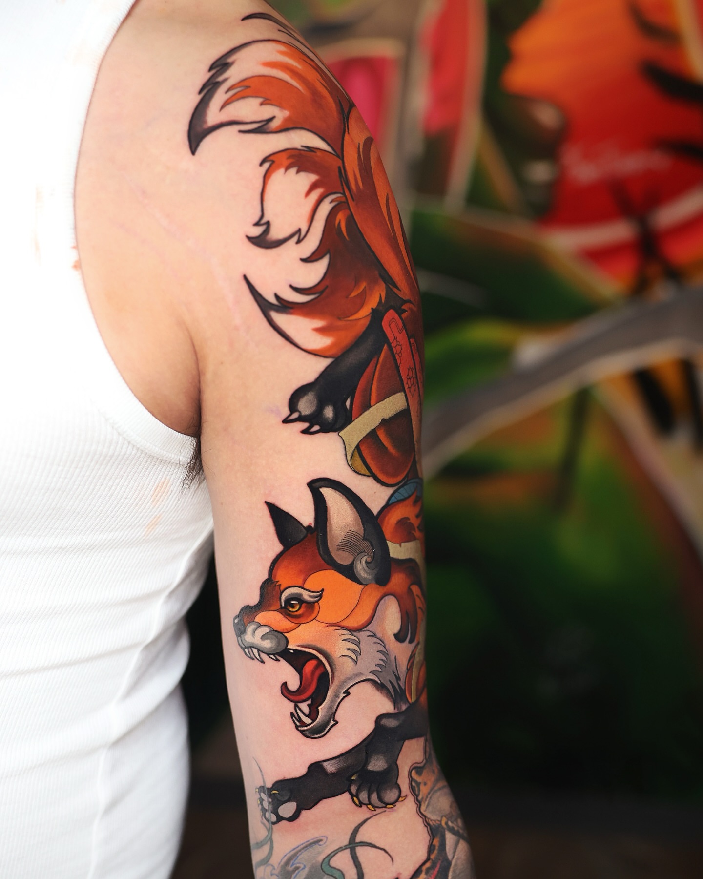 Fox American traditional tattoo on the forearm by J O S e ▫️ P U L I D O