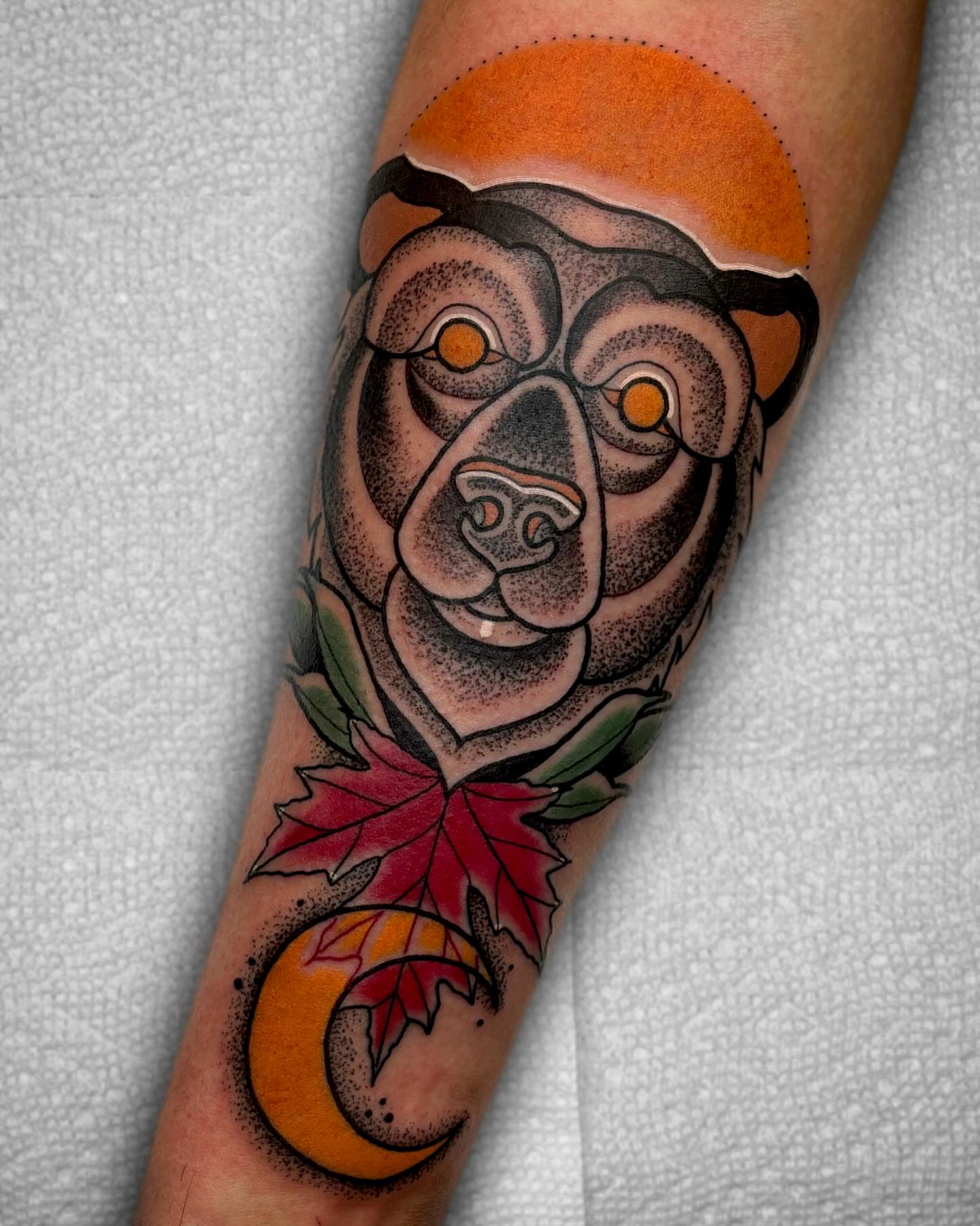 Tattoo by @toddshowdown — american_traditional, dotwork