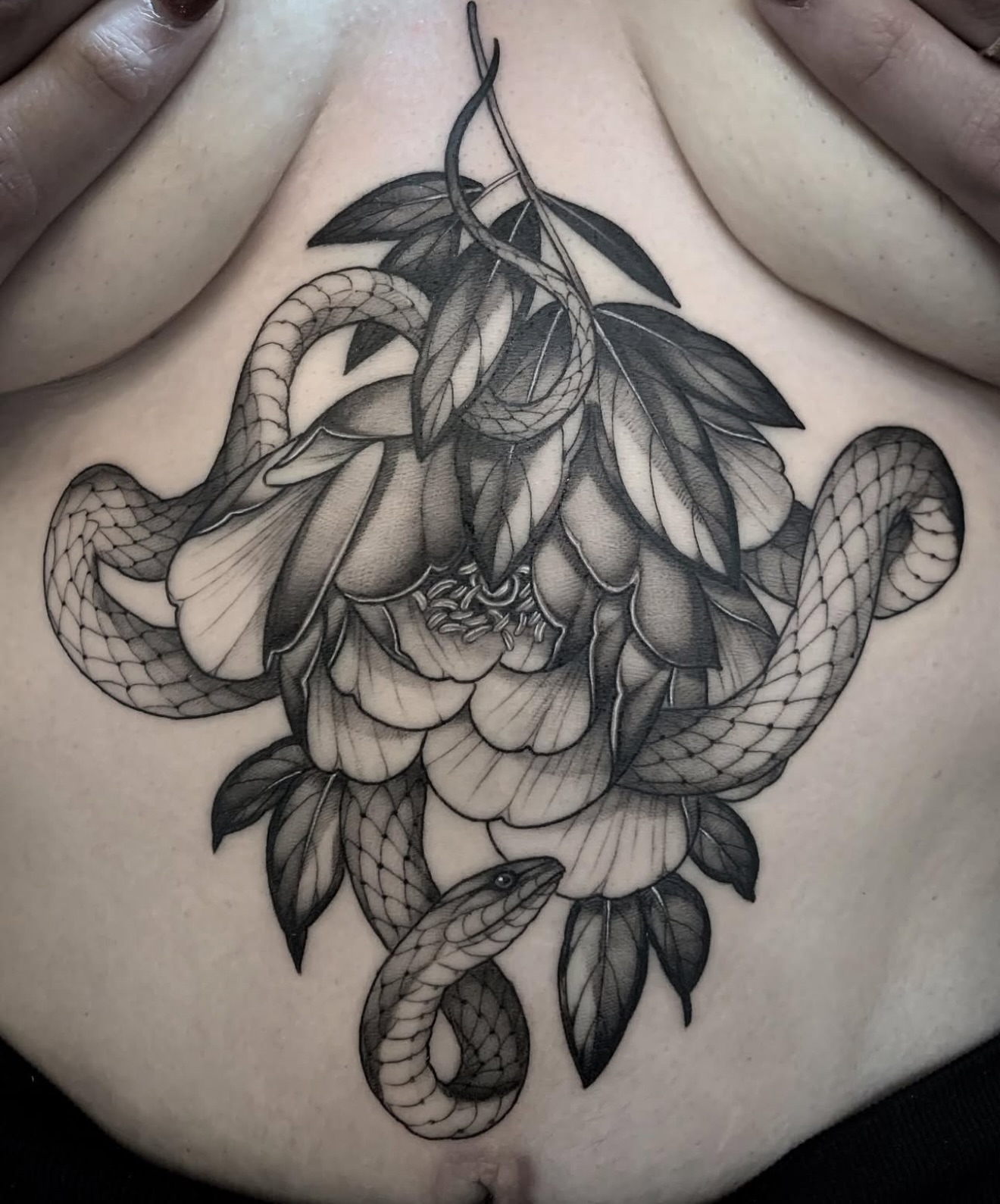 Tattoo by @squirestrahan — black_and_grey, realism