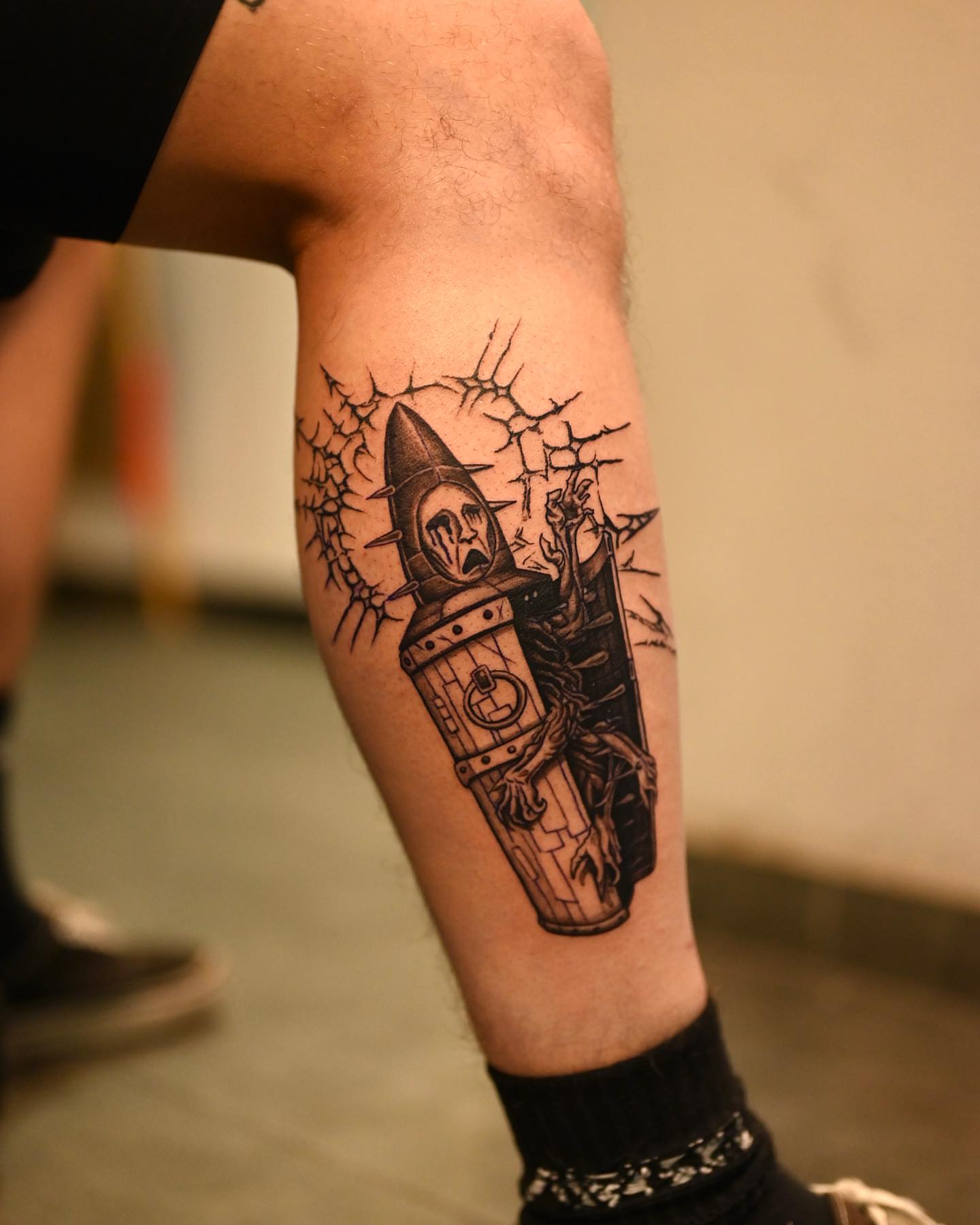 Tattoo by @naveiei — black_and_grey, dark_realism
