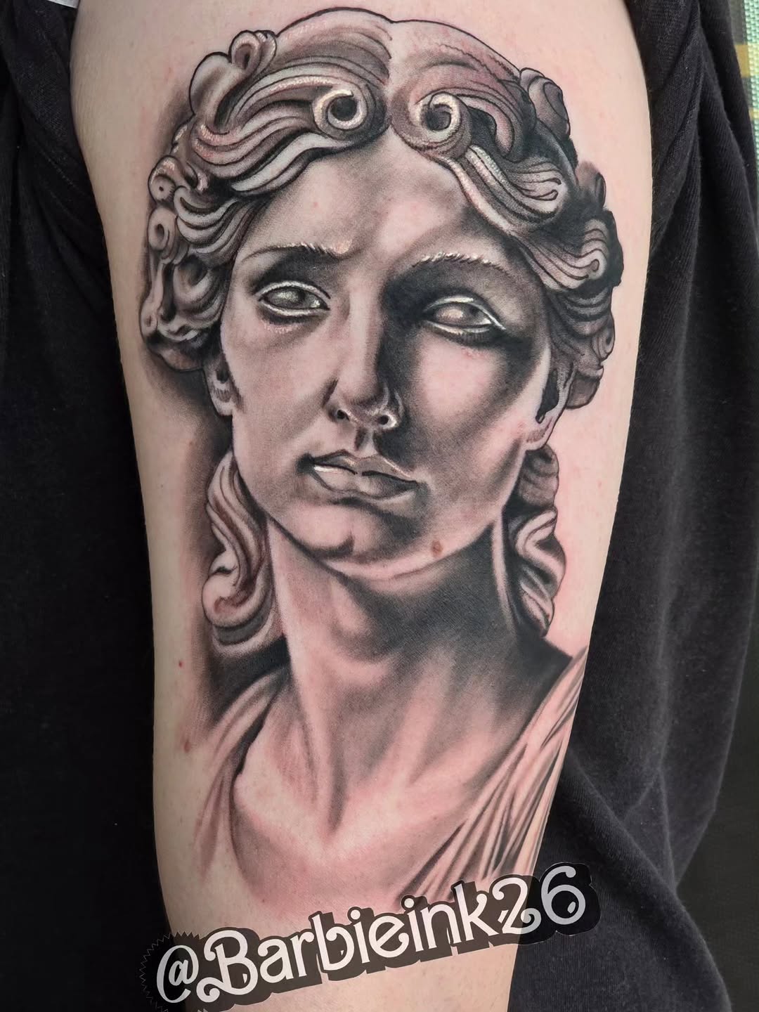 Tattoo by @barbieink26 — realism, black_and_grey