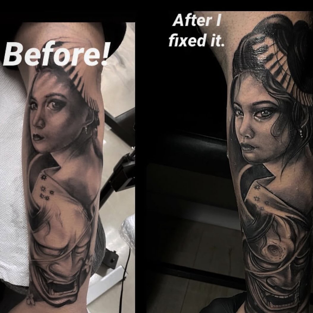 Woman realism tattoo on the forearm by Tattoos in Fort Myers, Fl